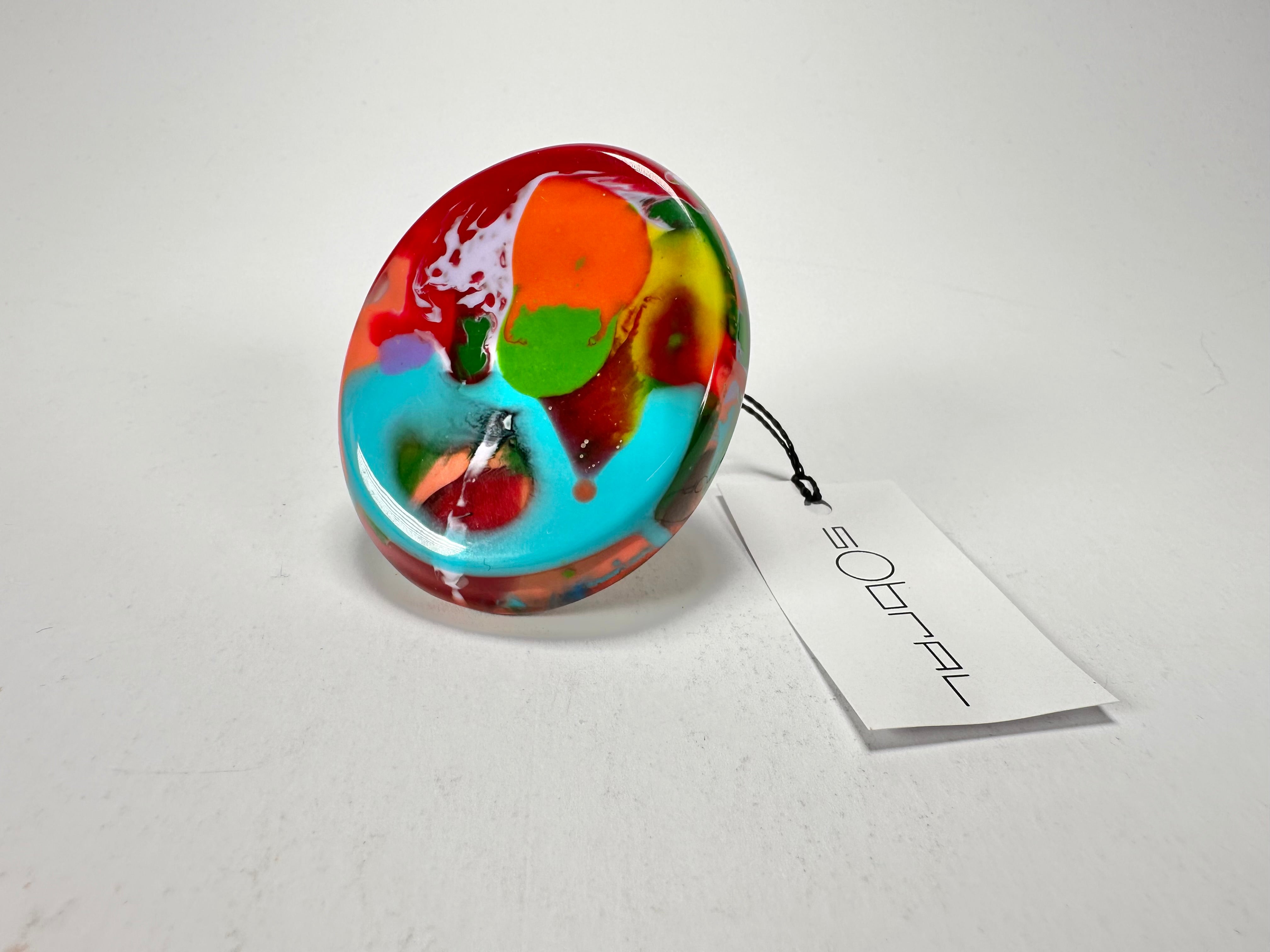 Sobral - Multi-Colour "Munique" K.Polido Resin Ring ( 005145 ) - Size UK S / US 9