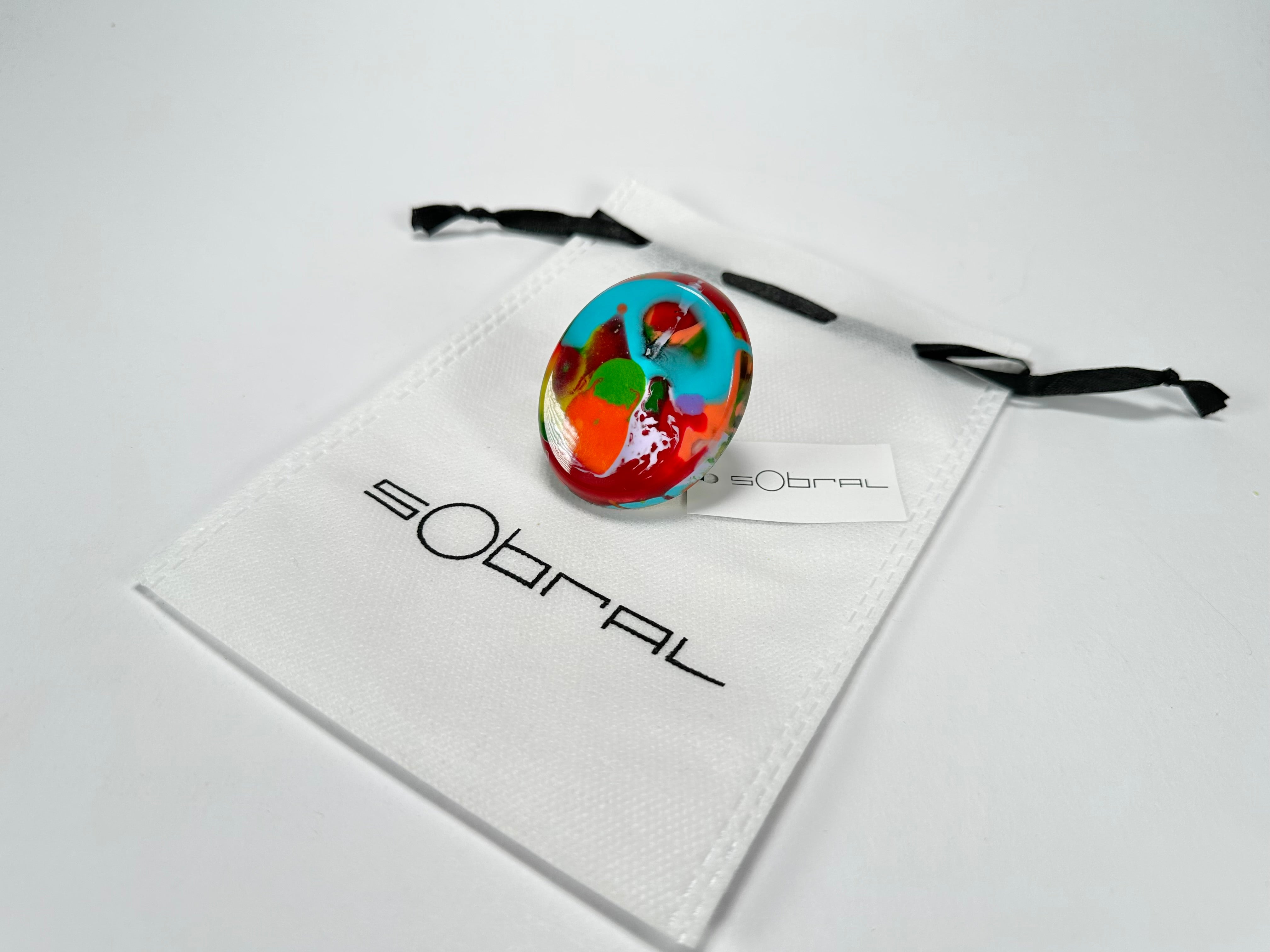 Sobral - Multi-Colour "Munique" K.Polido Resin Ring ( 005145 ) - Size UK S / US 9