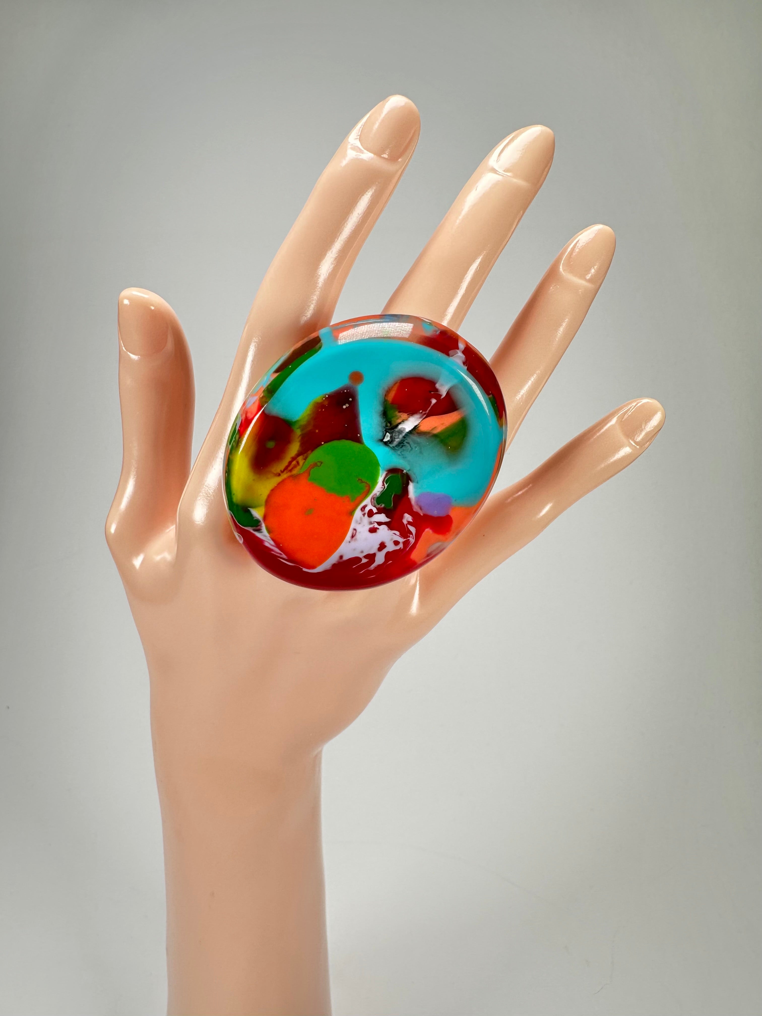 Sobral - Multi-Colour "Munique" K.Polido Resin Ring ( 005145 ) - Size UK S / US 9