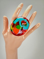 Sobral - Multi-Colour "Munique" K.Polido Resin Ring ( 005145 ) - Size UK S / US 9