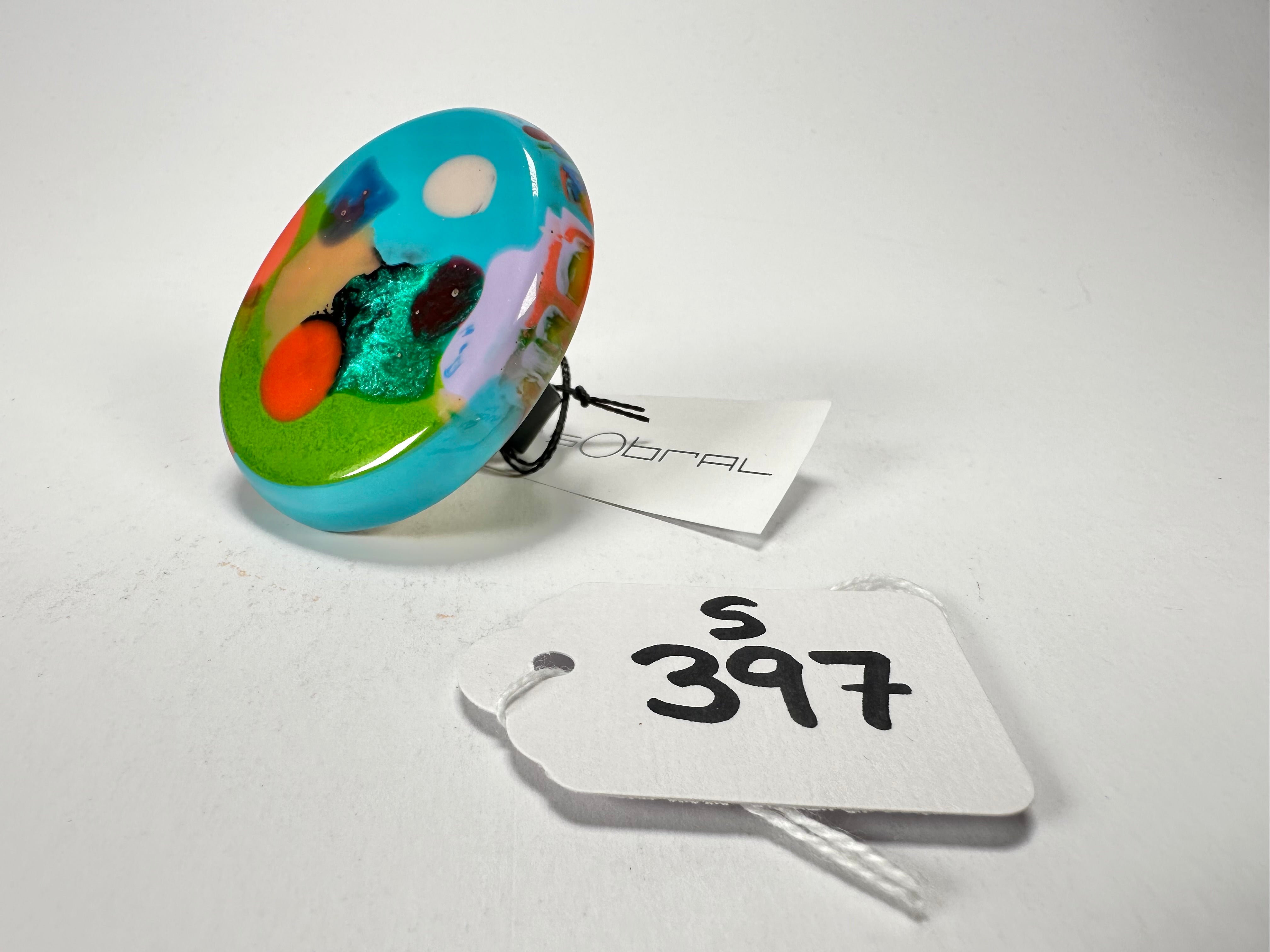 Sobral - Multi-Colour "Munique" K.Polido Resin Ring ( 005145 ) - Size UK U / US 10