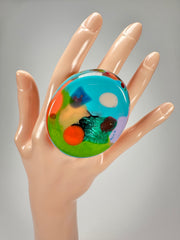 Sobral - Multi-Colour "Munique" K.Polido Resin Ring ( 005145 ) - Size UK U / US 10