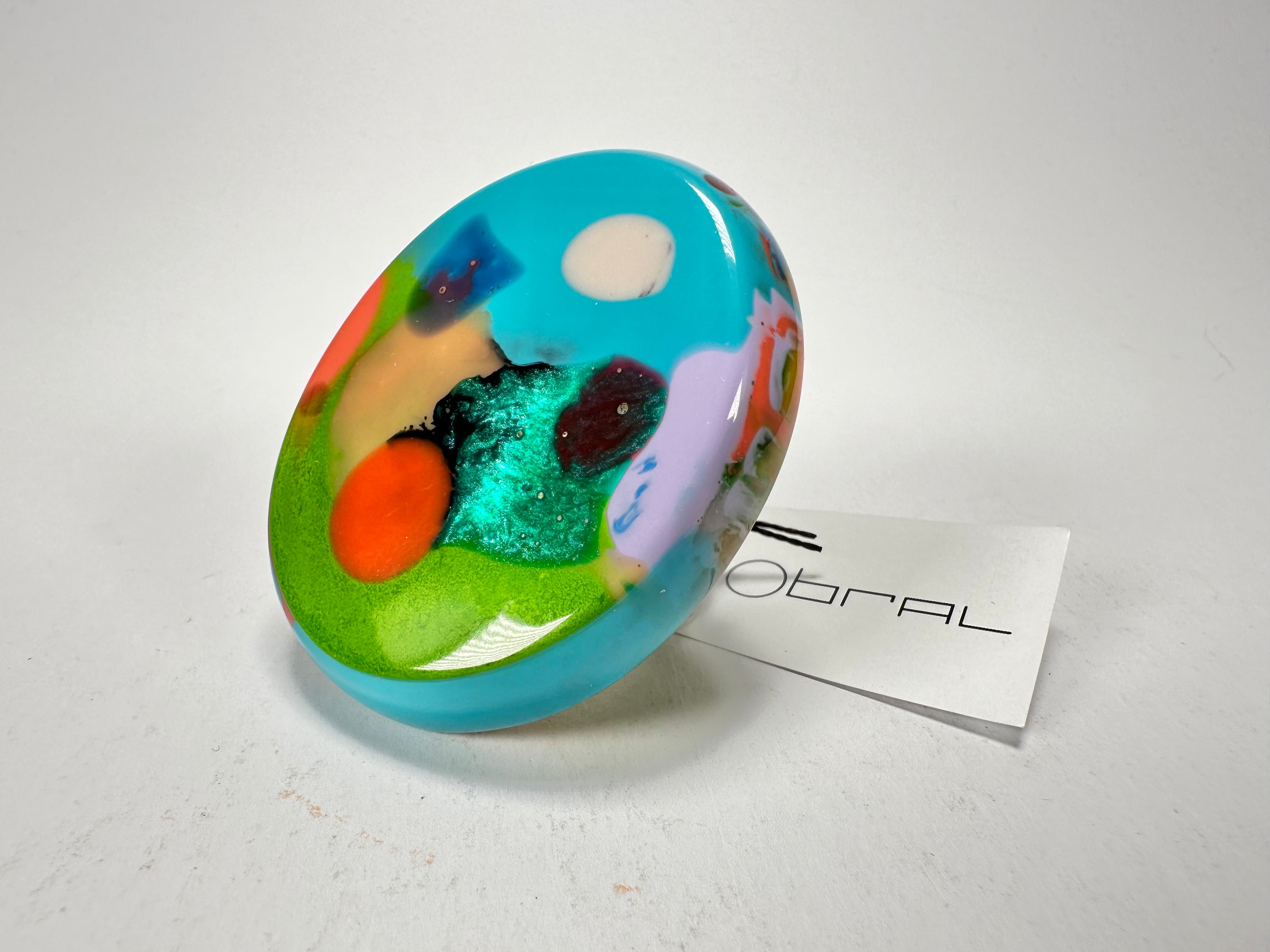 Sobral - Multi-Colour "Munique" K.Polido Resin Ring ( 005145 ) - Size UK U / US 10