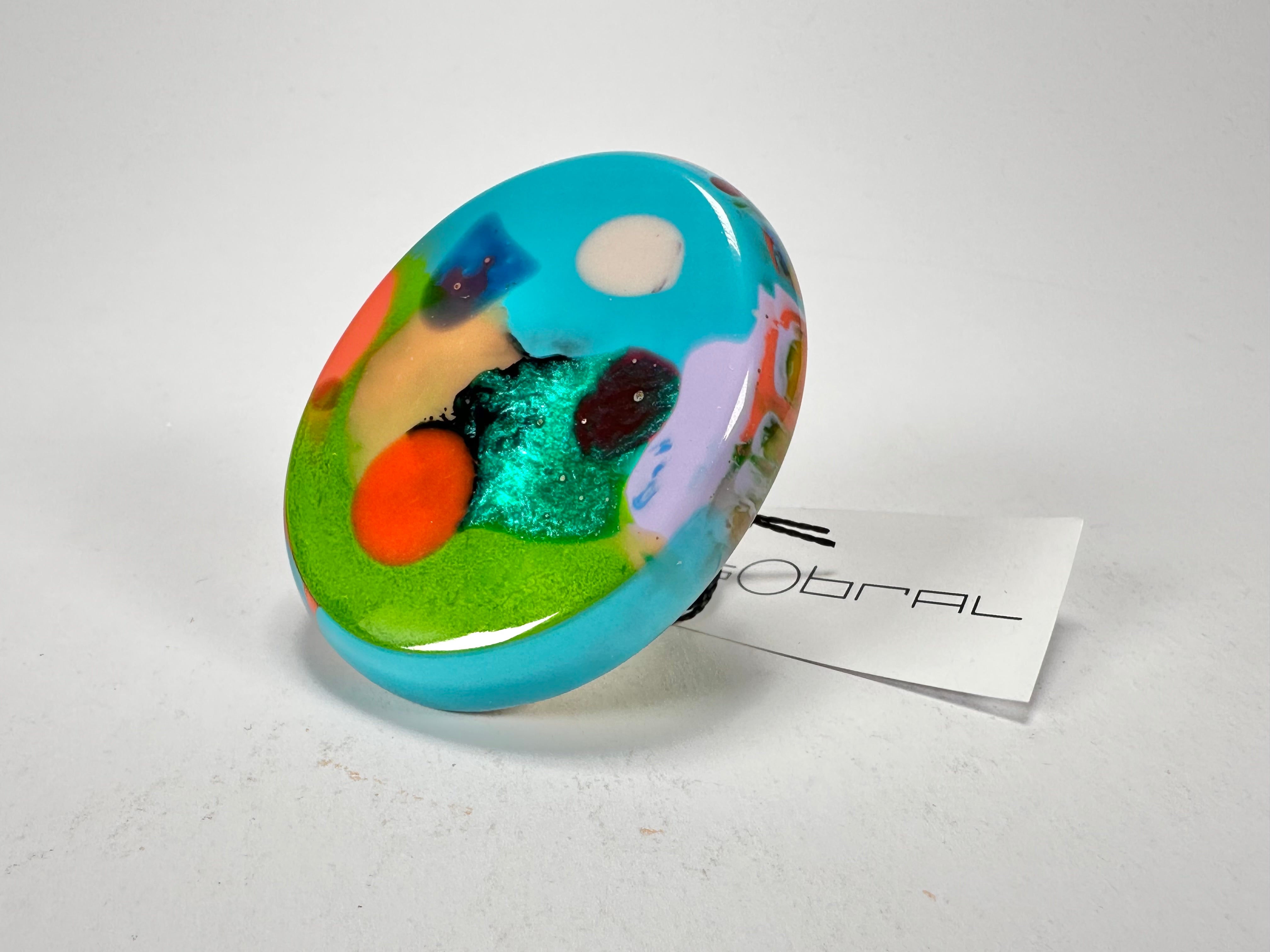 Sobral - Multi-Colour "Munique" K.Polido Resin Ring ( 005145 ) - Size UK U / US 10