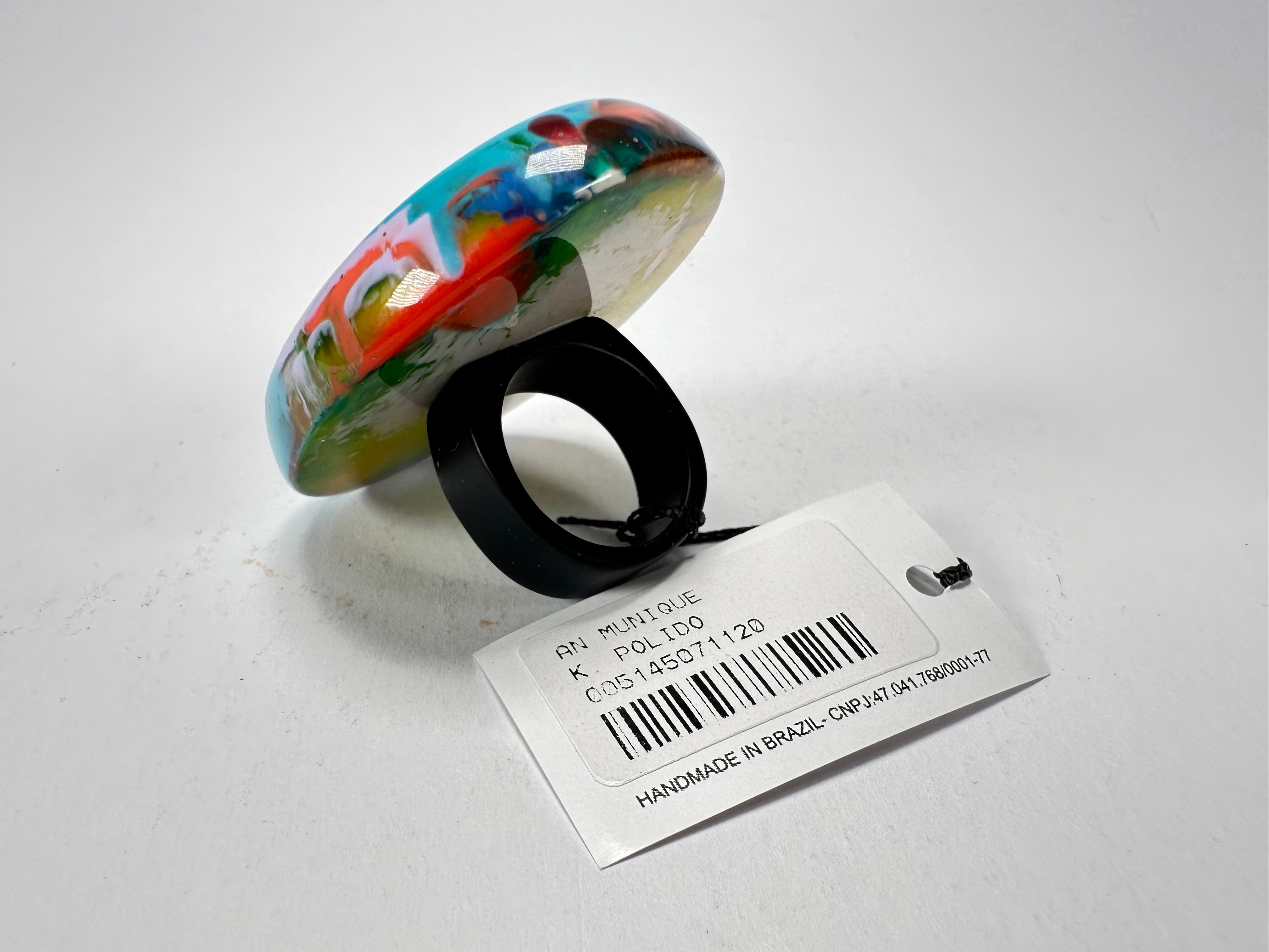 Sobral - Multi-Colour "Munique" K.Polido Resin Ring ( 005145 ) - Size UK U / US 10