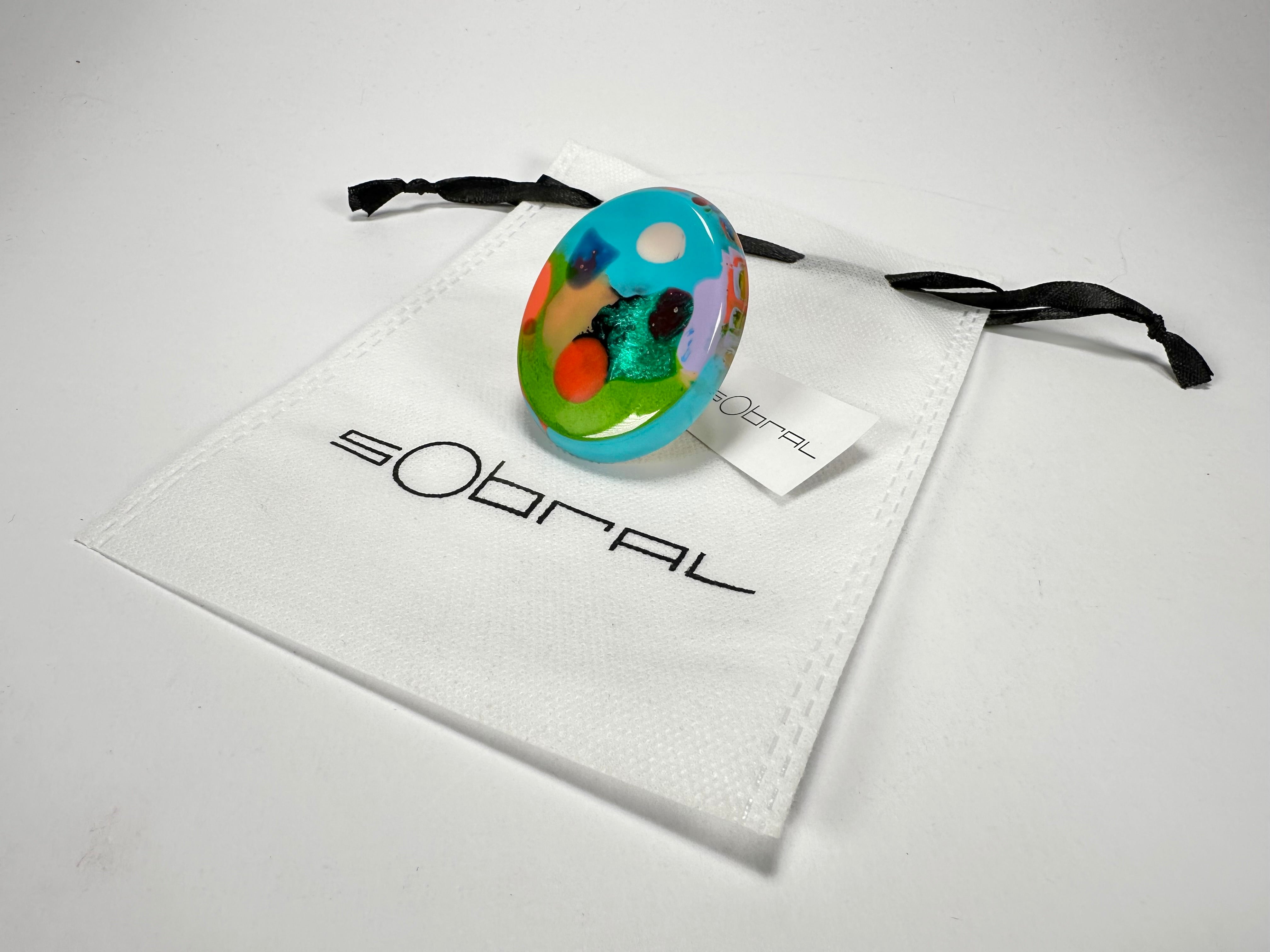 Sobral - Multi-Colour "Munique" K.Polido Resin Ring ( 005145 ) - Size UK U / US 10