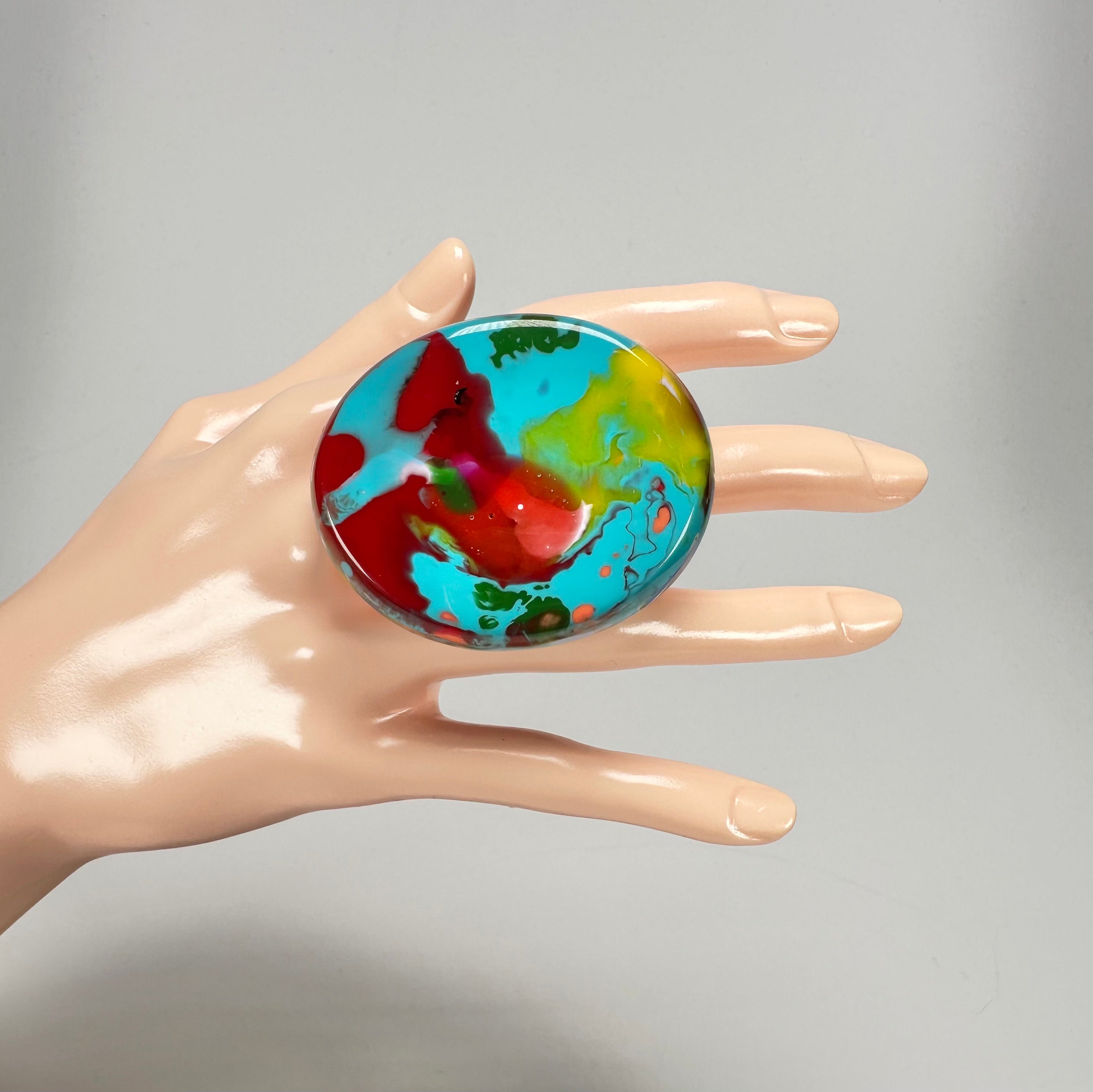 Sobral - Multi-Colour "Munique" K.Polido Resin Ring ( 005145 ) - Size UK U / US 10
