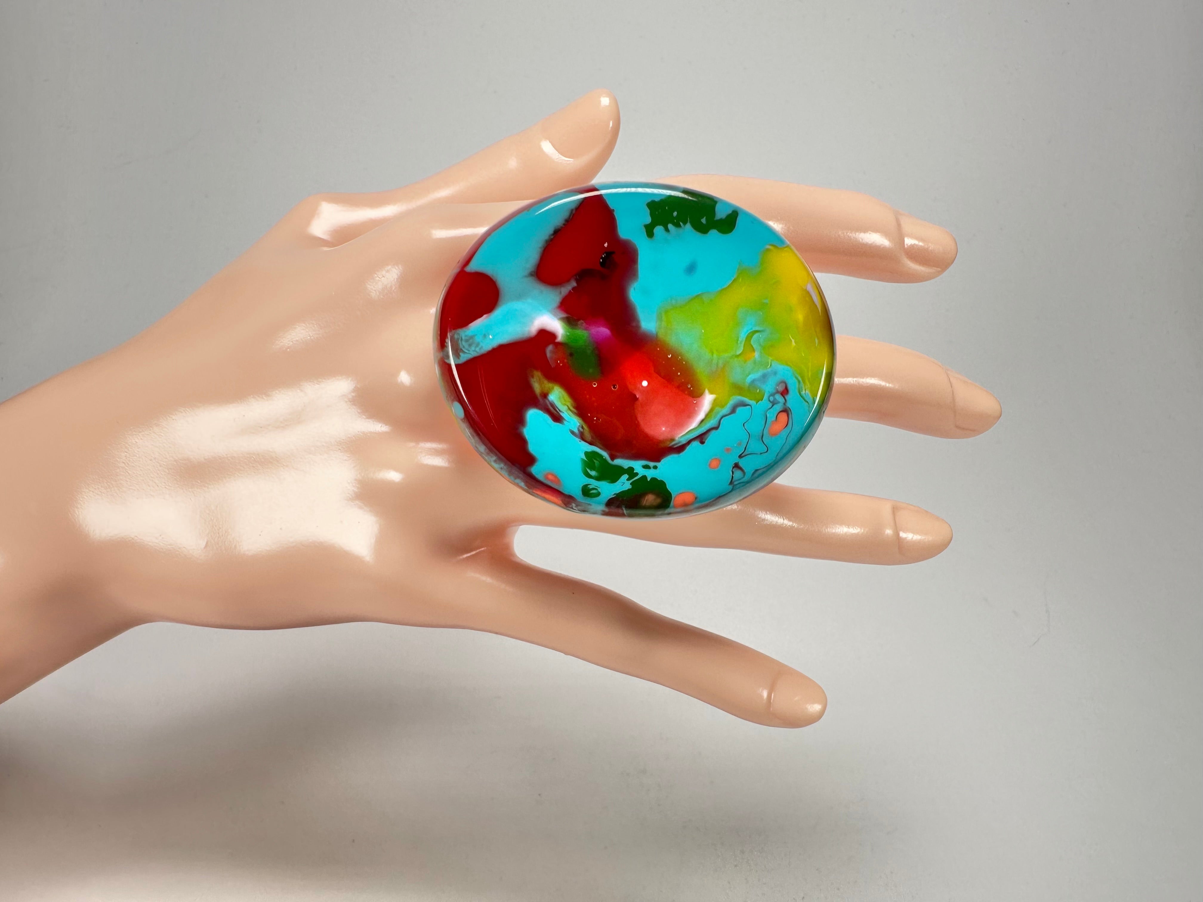 Sobral - Multi-Colour "Munique" K.Polido Resin Ring ( 005145 ) - Size UK U / US 10