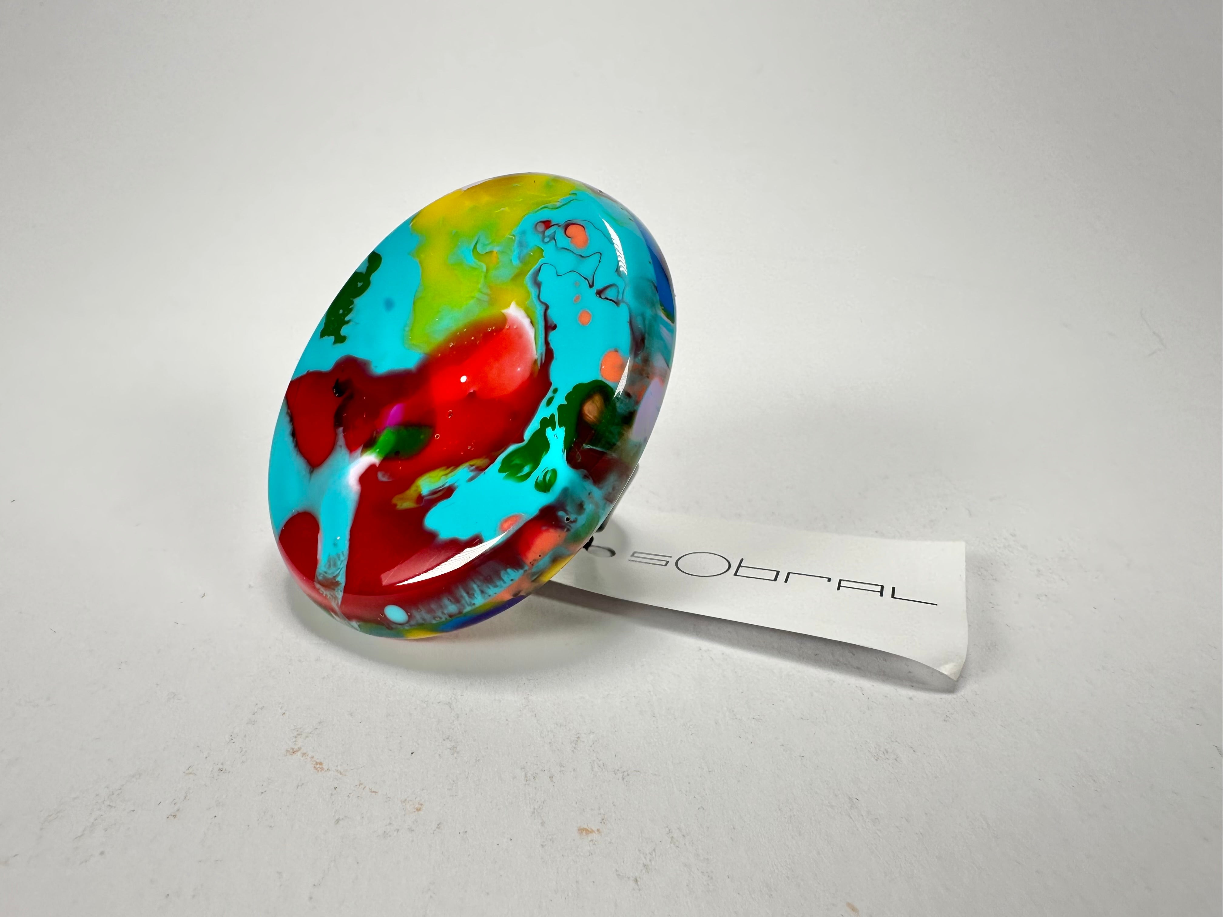 Sobral - Multi-Colour "Munique" K.Polido Resin Ring ( 005145 ) - Size UK U / US 10