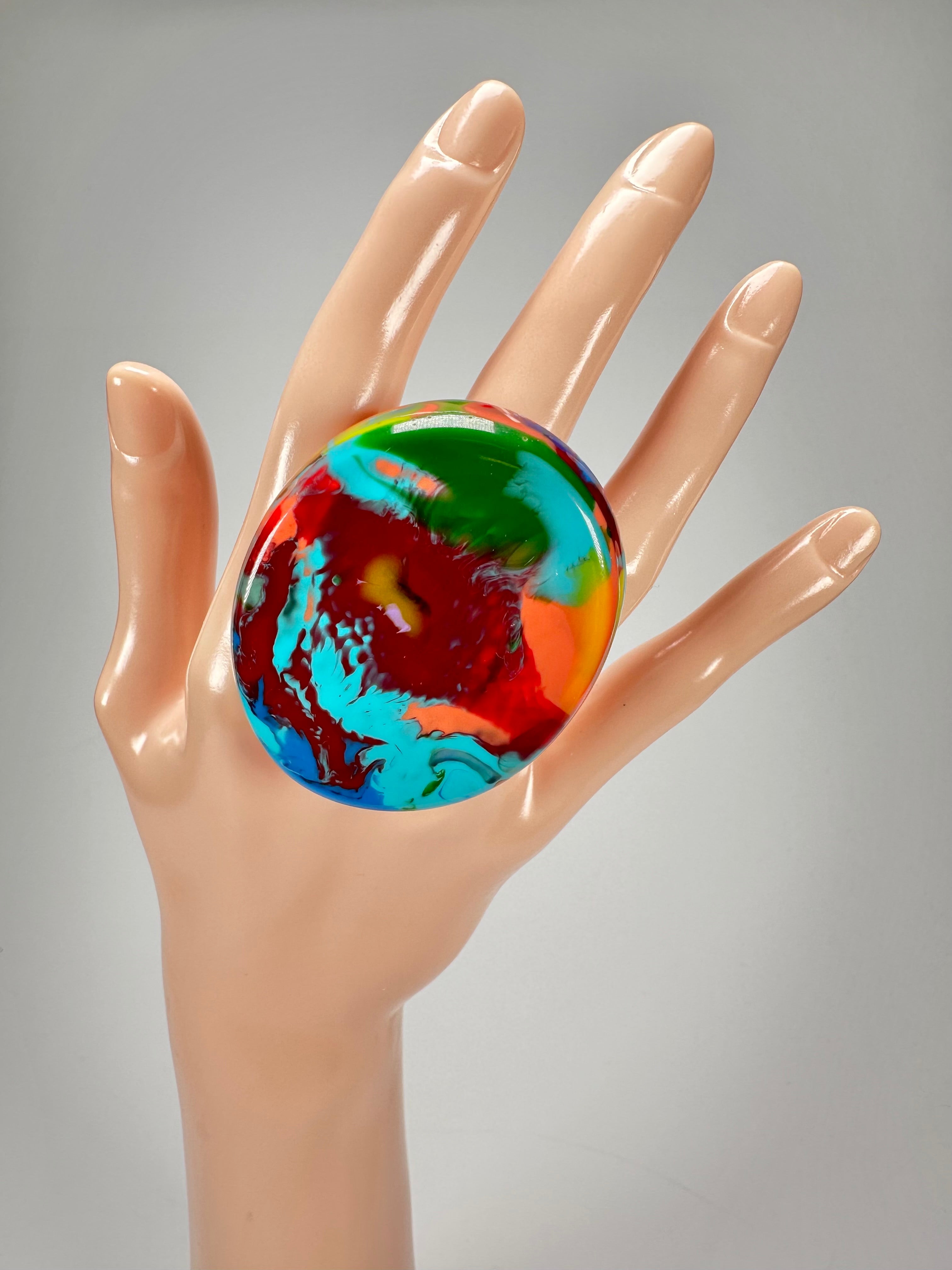 Sobral - Multi-Colour "Munique" K.Polido Resin Ring ( 005145 ) - Size UK N / US 6.5
