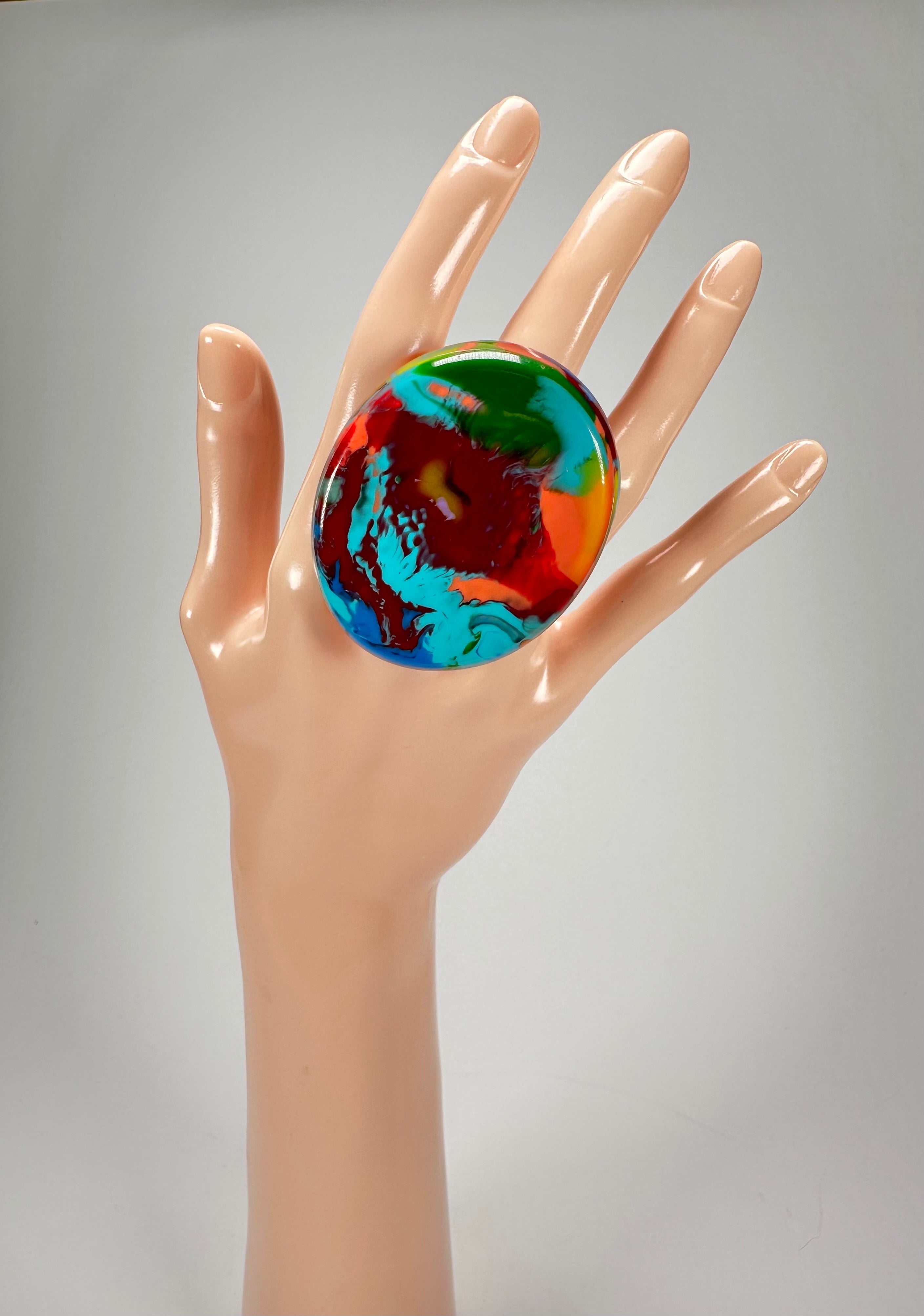 Sobral - Multi-Colour "Munique" K.Polido Resin Ring ( 005145 ) - Size UK N / US 6.5