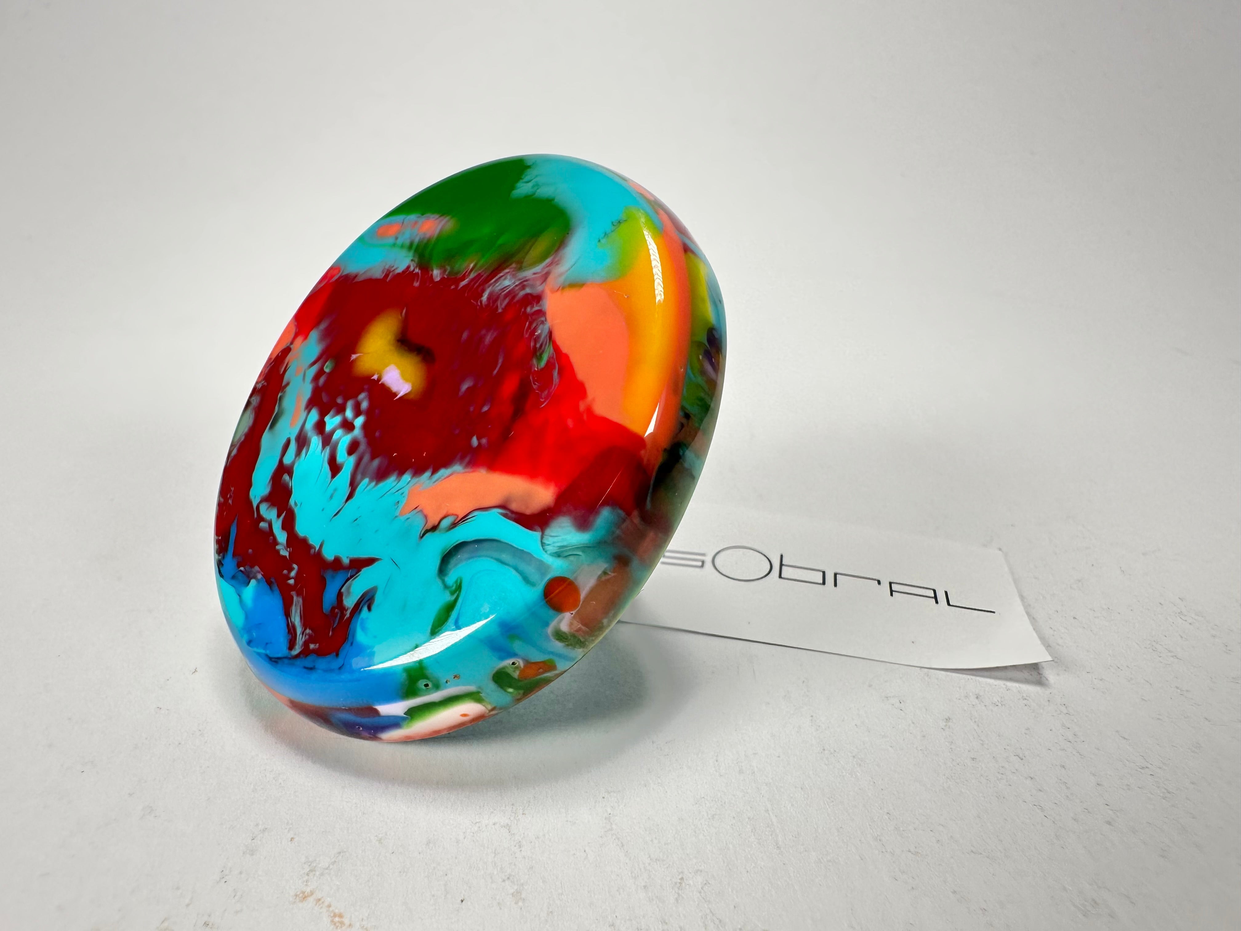 Sobral - Multi-Colour "Munique" K.Polido Resin Ring ( 005145 ) - Size UK N / US 6.5