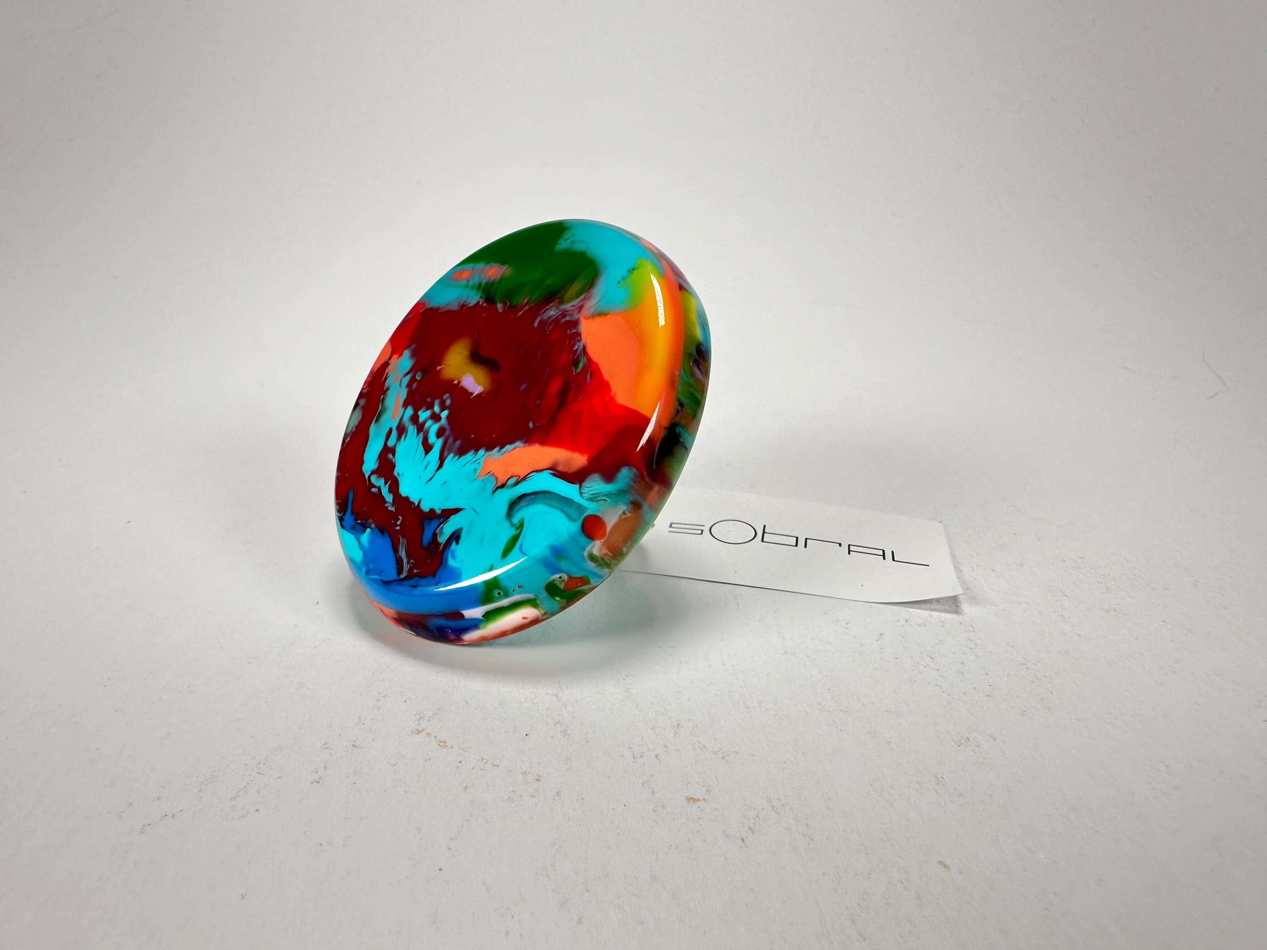 Sobral - Multi-Colour "Munique" K.Polido Resin Ring ( 005145 ) - Size UK N / US 6.5