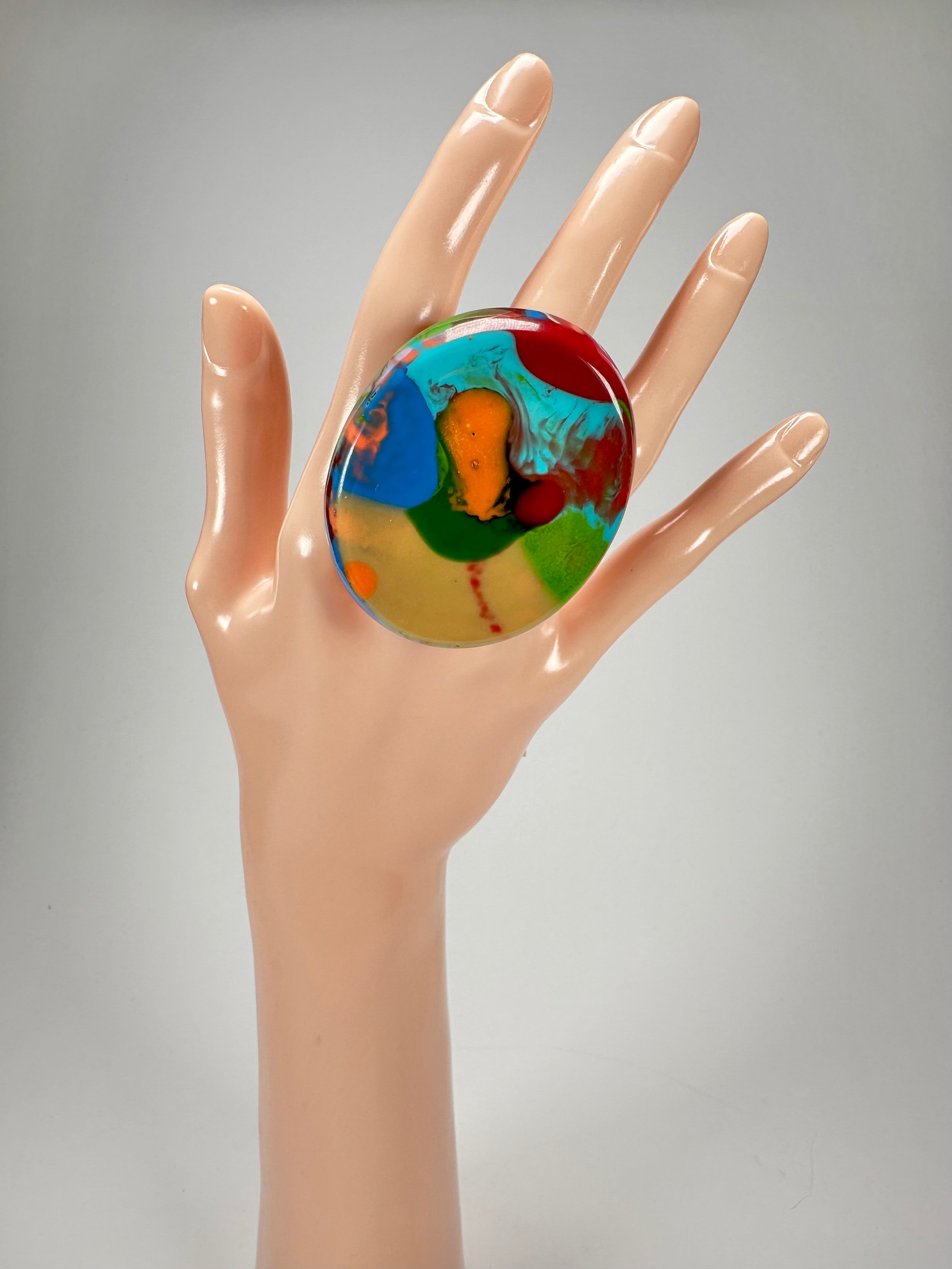 Sobral - Multi-Colour "Munique" K.Polido Resin Ring ( 005145 ) - Size UK Q / US 8