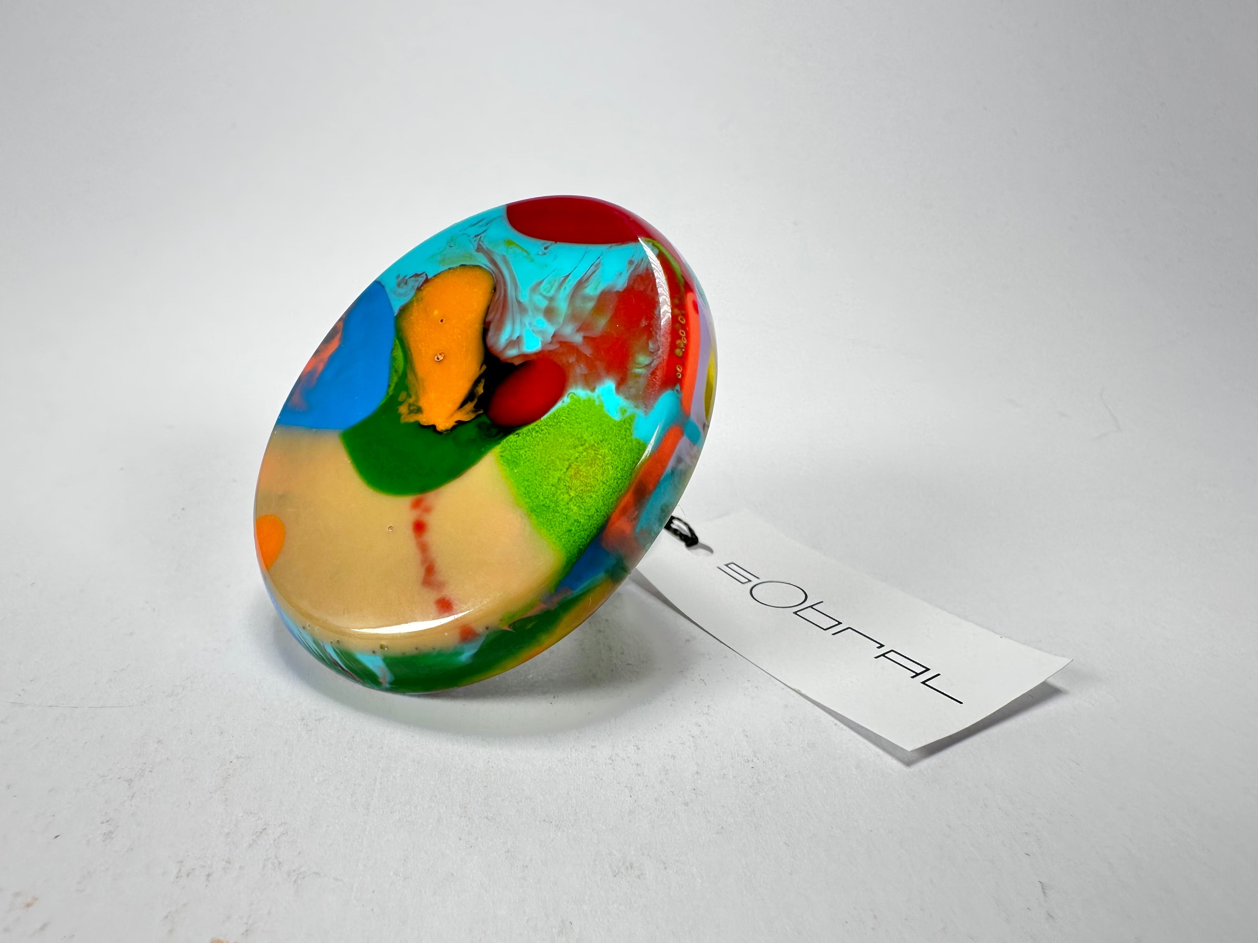Sobral - Multi-Colour "Munique" K.Polido Resin Ring ( 005145 ) - Size UK Q / US 8