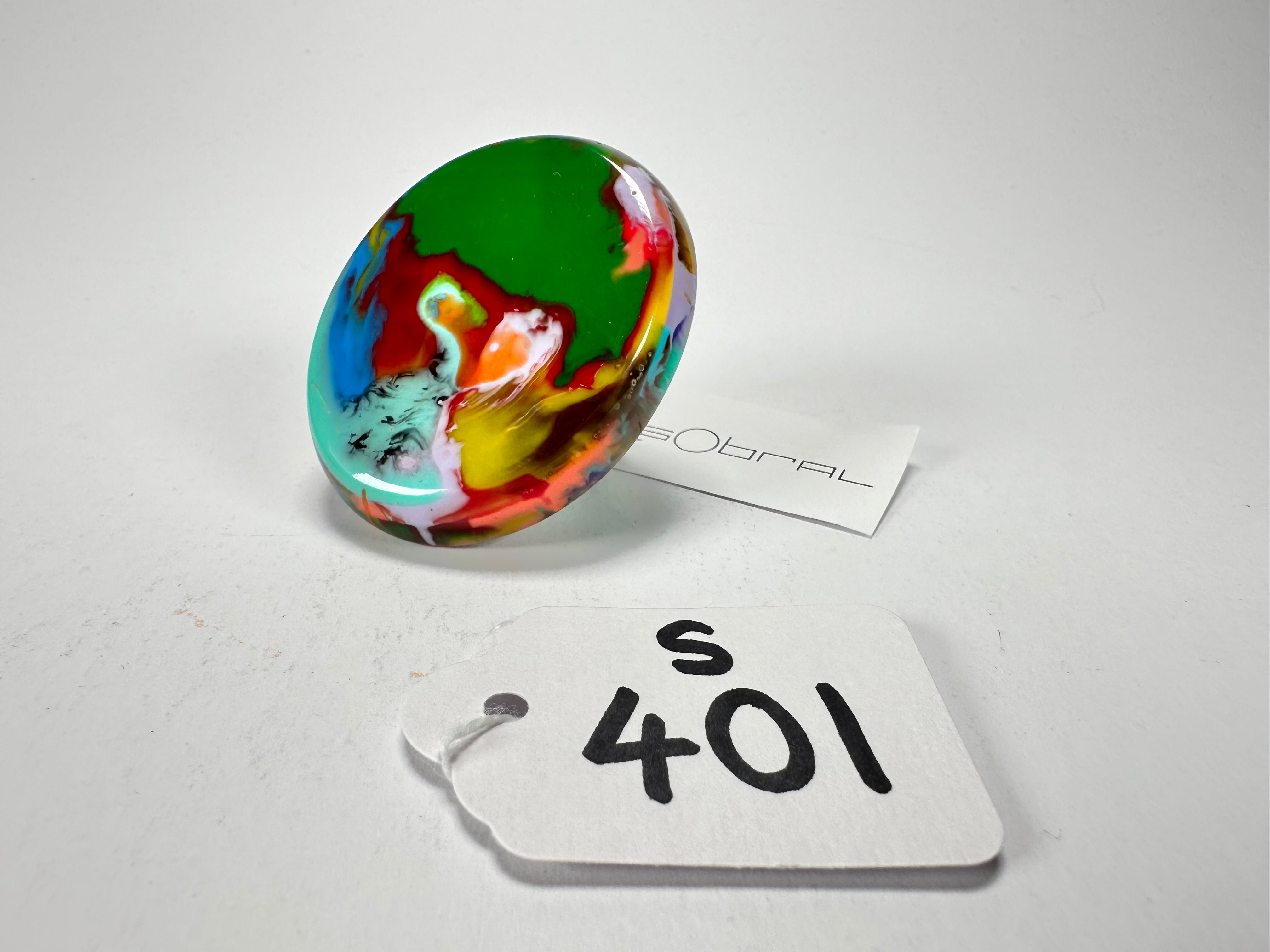Sobral - Multi-Colour "Munique" K.Polido Resin Ring ( 005145 ) - Size UK Q / US 8