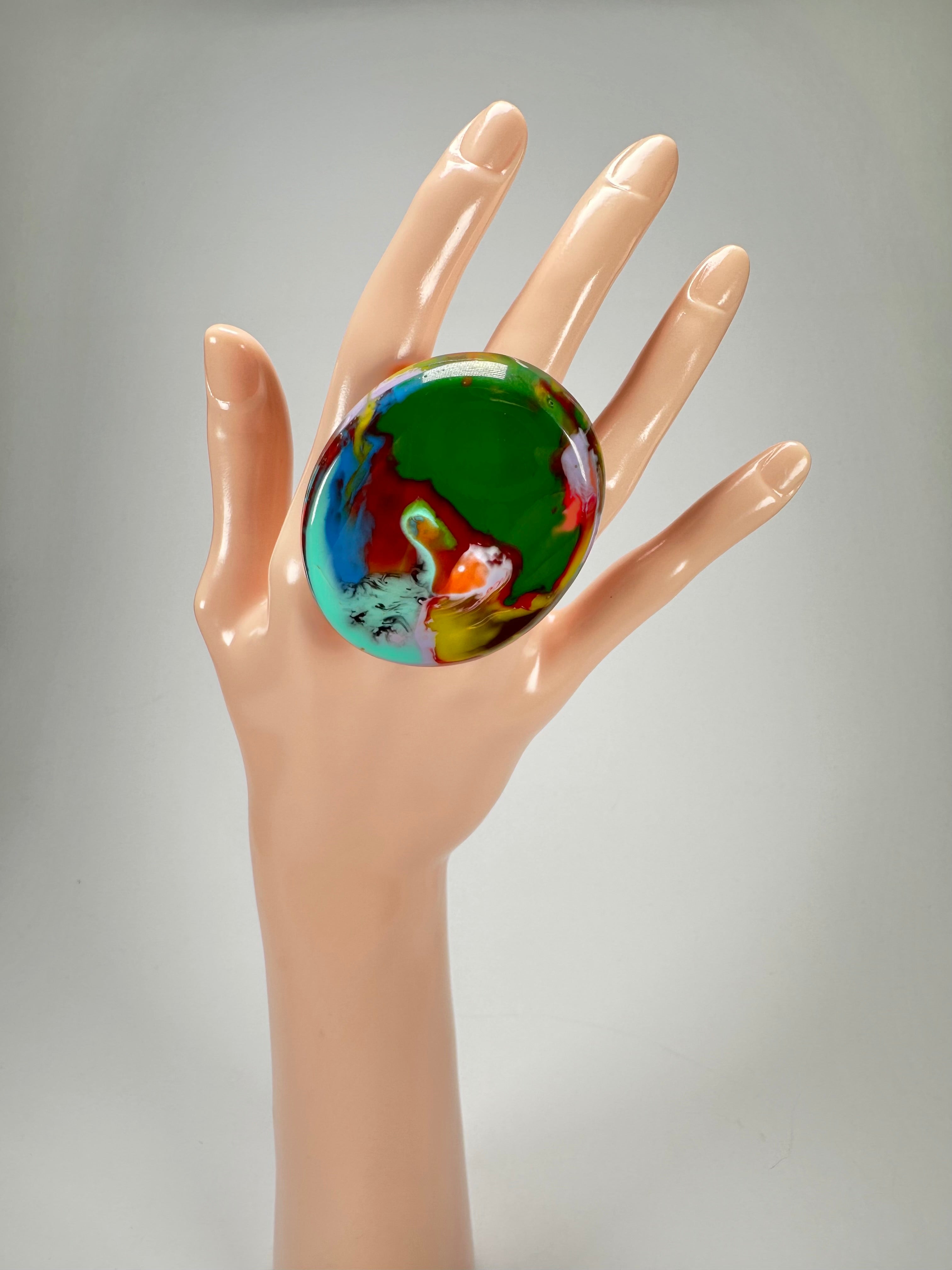 Sobral - Multi-Colour "Munique" K.Polido Resin Ring ( 005145 ) - Size UK Q / US 8