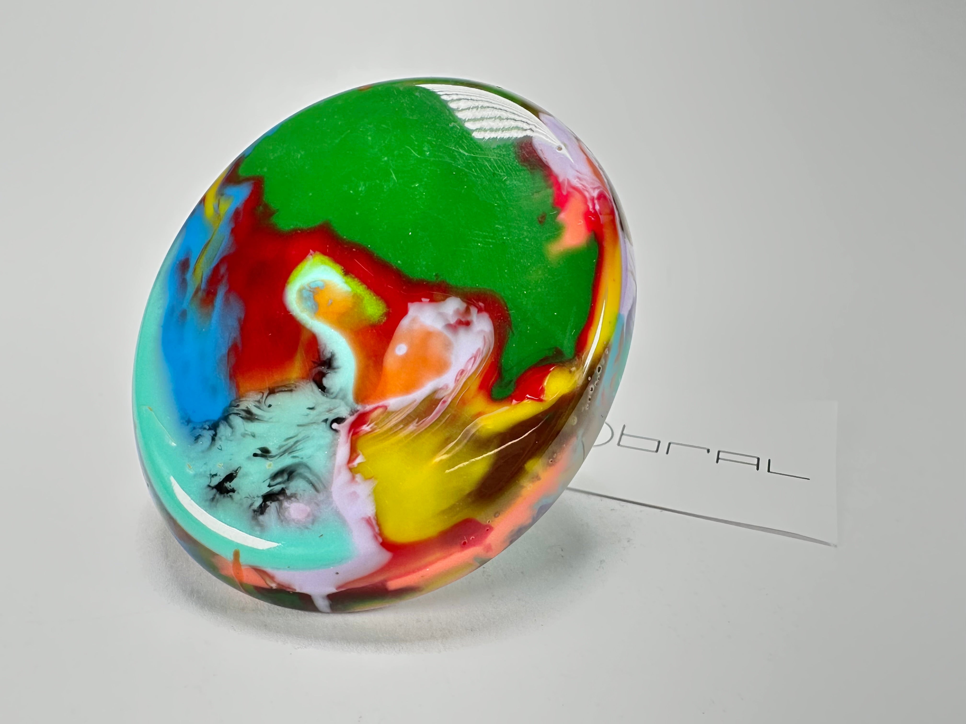 Sobral - Multi-Colour "Munique" K.Polido Resin Ring ( 005145 ) - Size UK Q / US 8