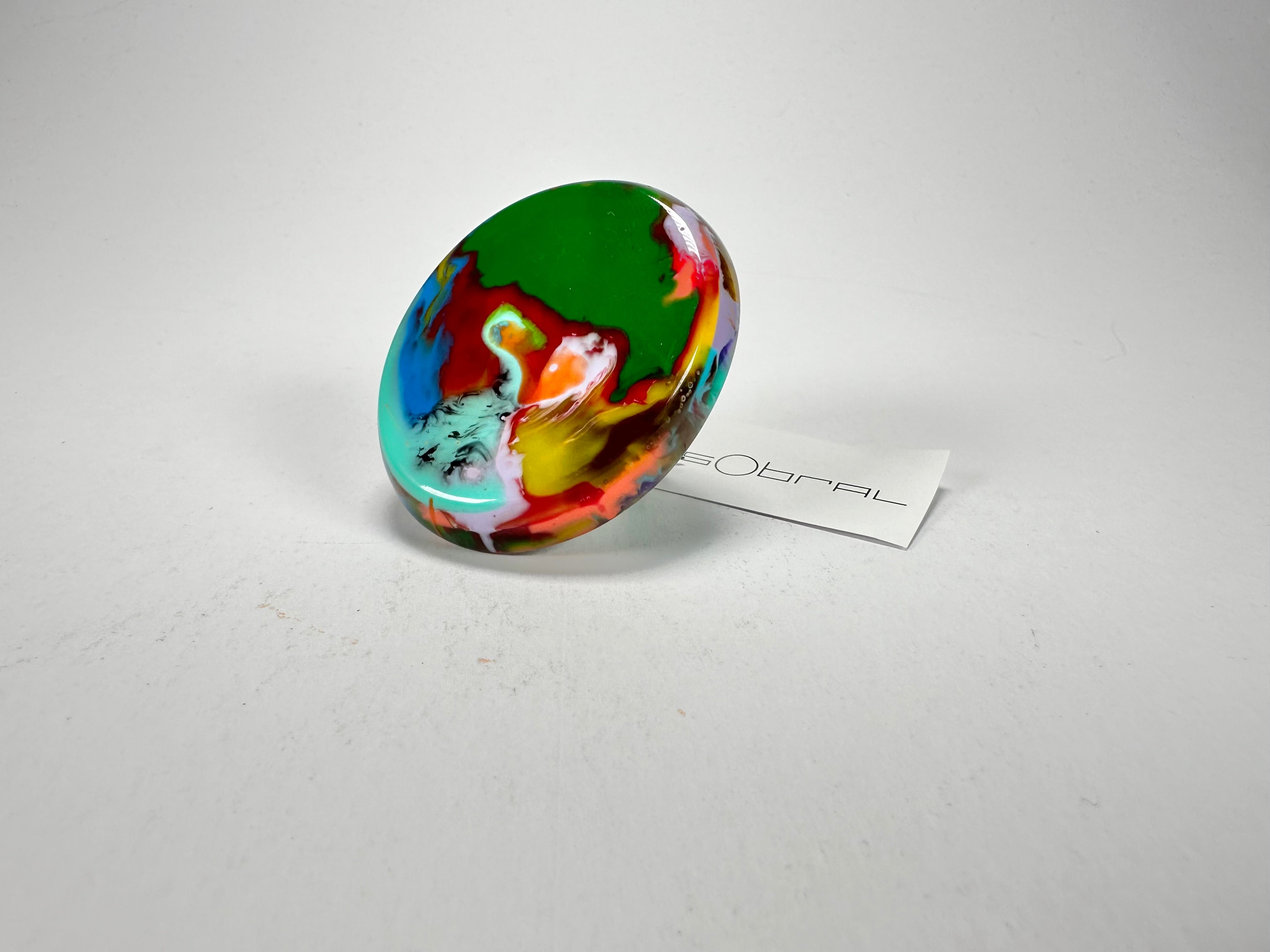 Sobral - Multi-Colour "Munique" K.Polido Resin Ring ( 005145 ) - Size UK Q / US 8
