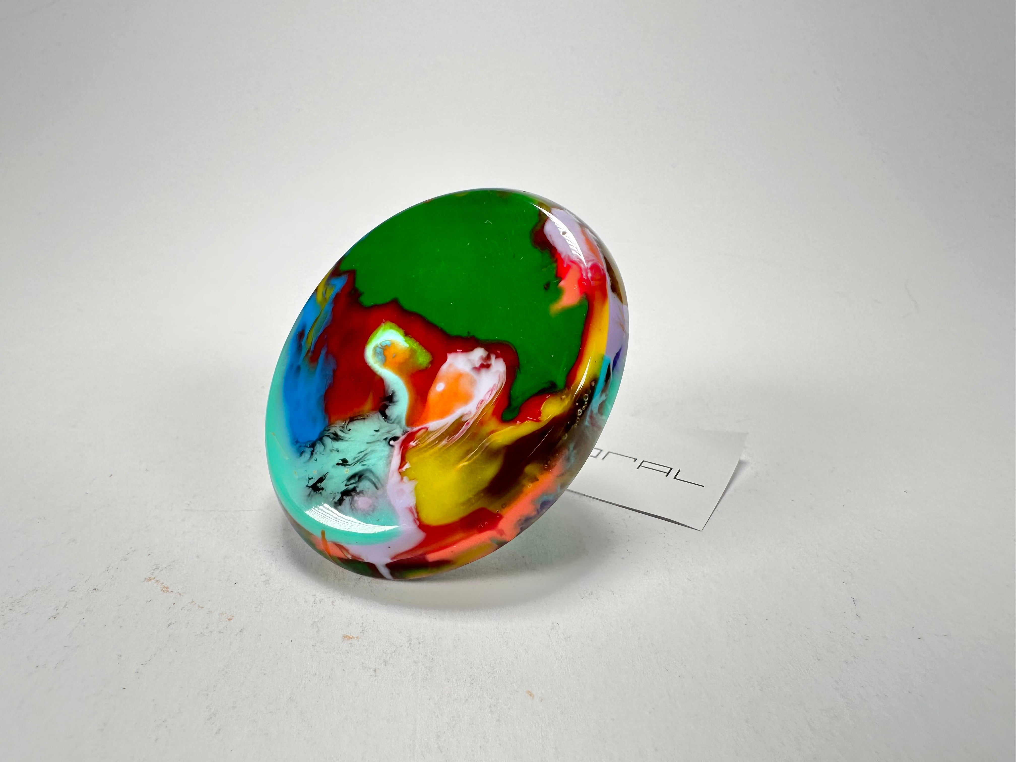 Sobral - Multi-Colour "Munique" K.Polido Resin Ring ( 005145 ) - Size UK Q / US 8