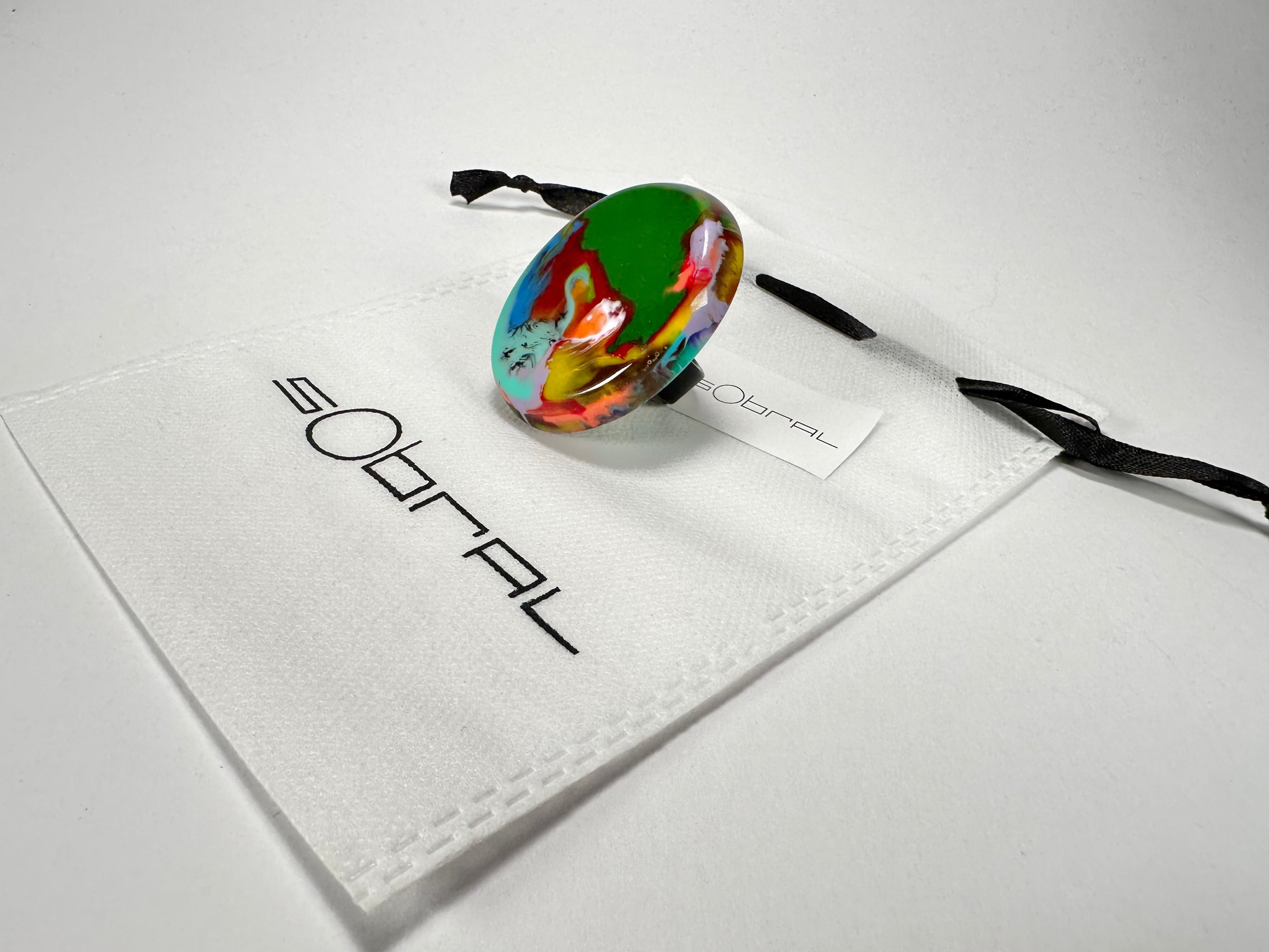 Sobral - Multi-Colour "Munique" K.Polido Resin Ring ( 005145 ) - Size UK Q / US 8