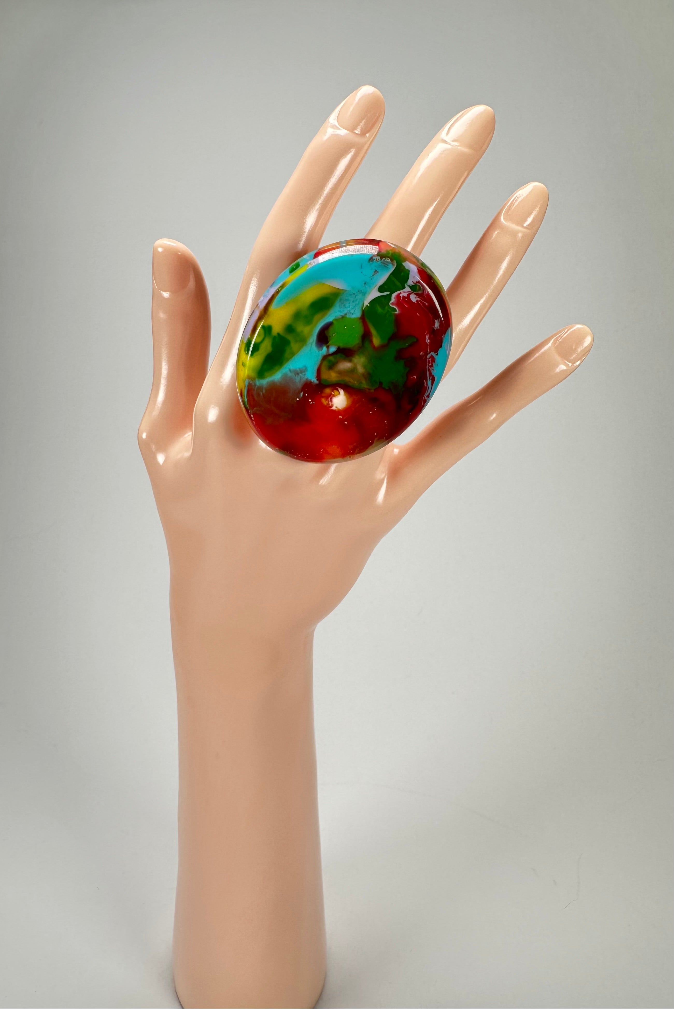 Sobral - Multi-Colour "Munique" K.Polido Resin Ring ( 005145 ) - Size UK S / US 9