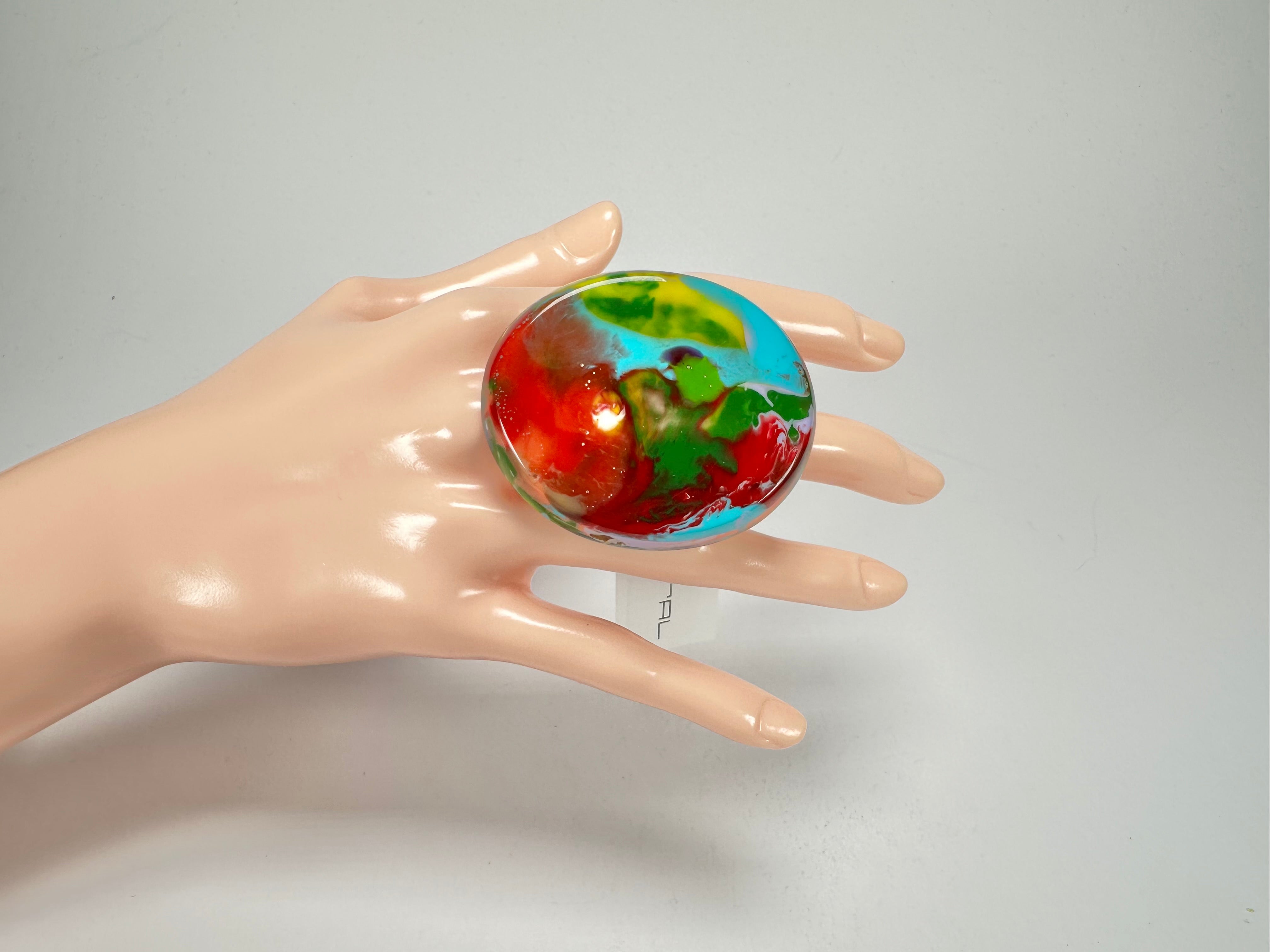 Sobral - Multi-Colour "Munique" K.Polido Resin Ring ( 005145 ) - Size UK S / US 9