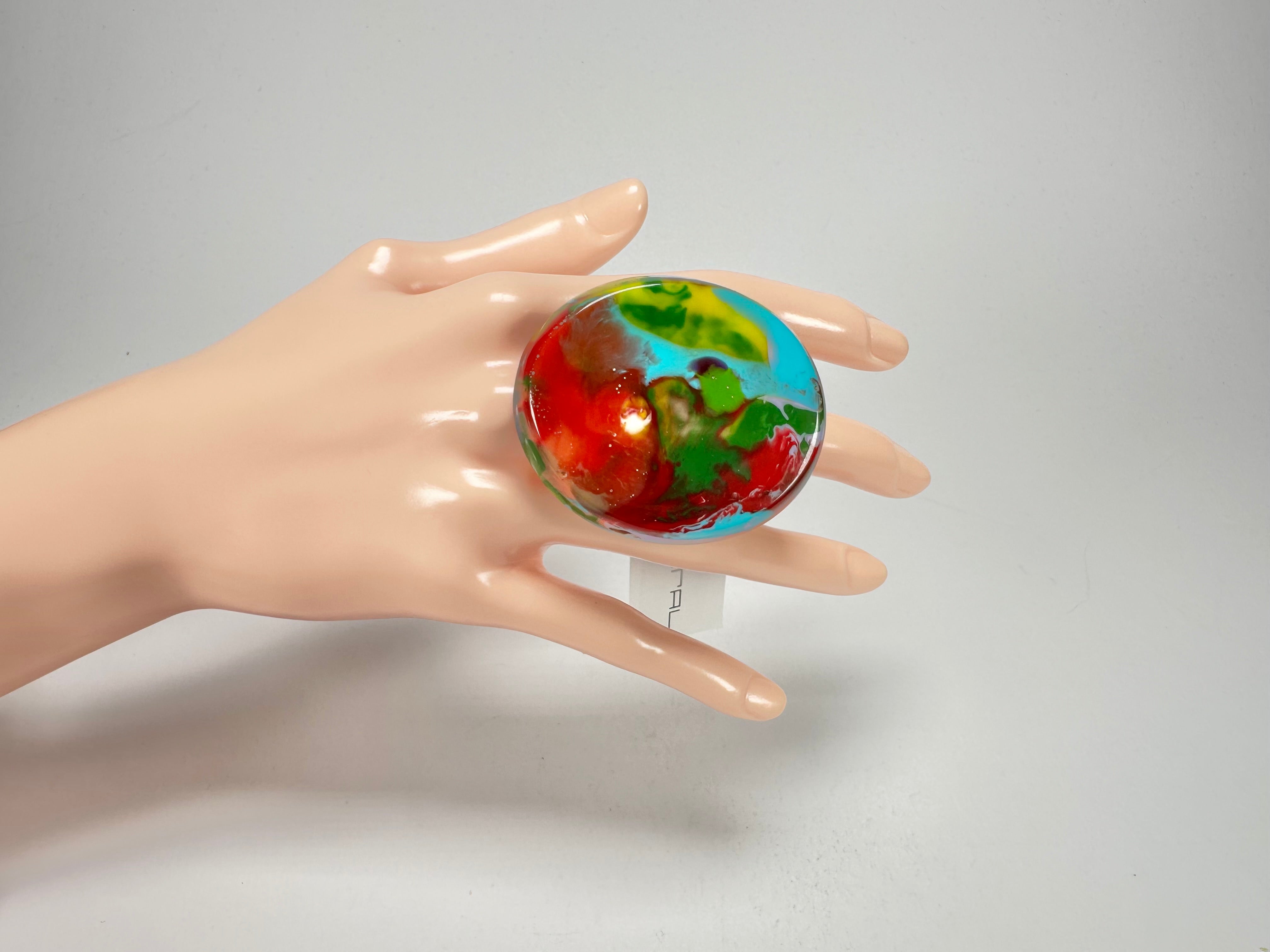 Sobral - Multi-Colour "Munique" K.Polido Resin Ring ( 005145 ) - Size UK S / US 9