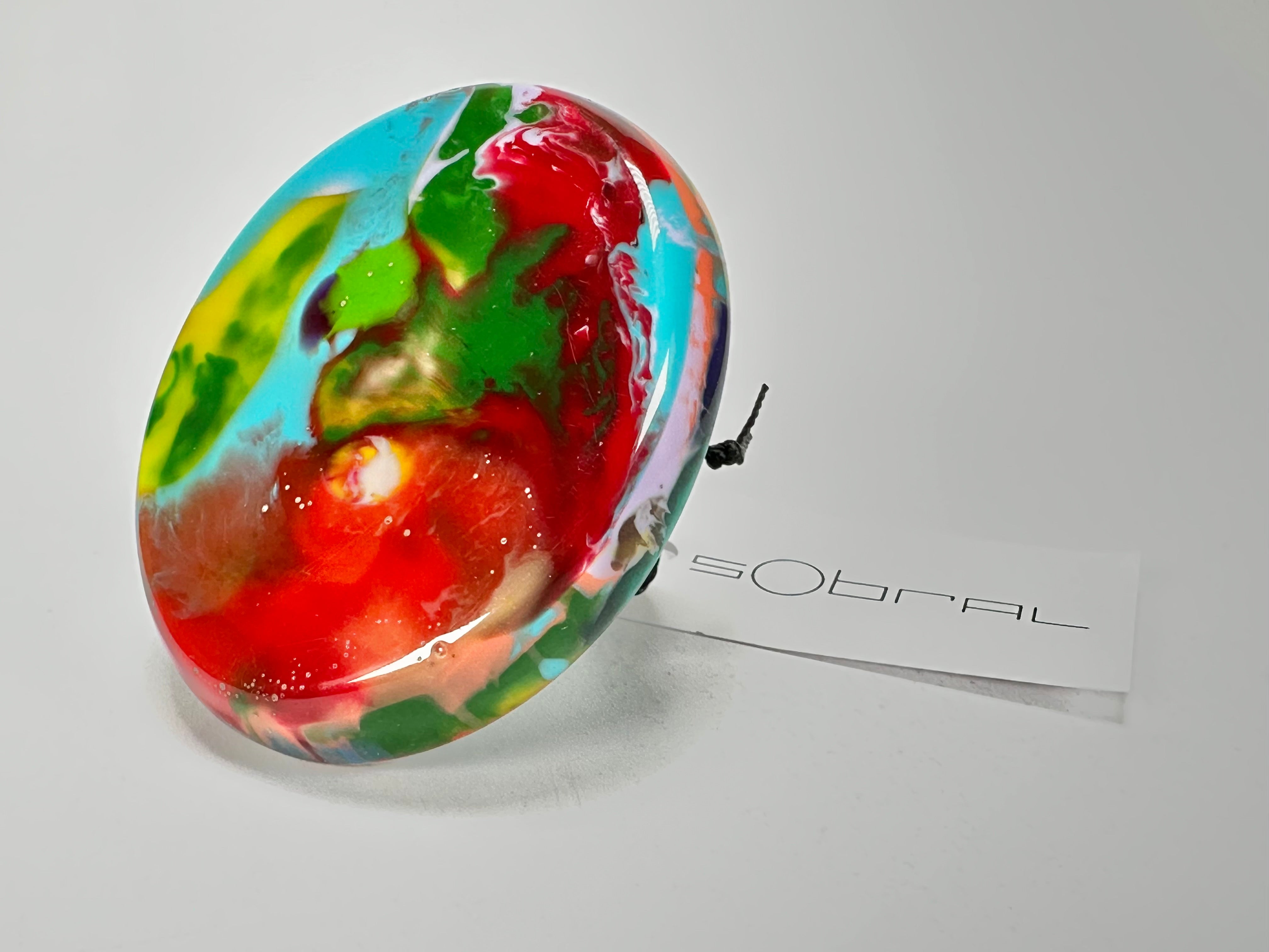 Sobral - Multi-Colour "Munique" K.Polido Resin Ring ( 005145 ) - Size UK S / US 9
