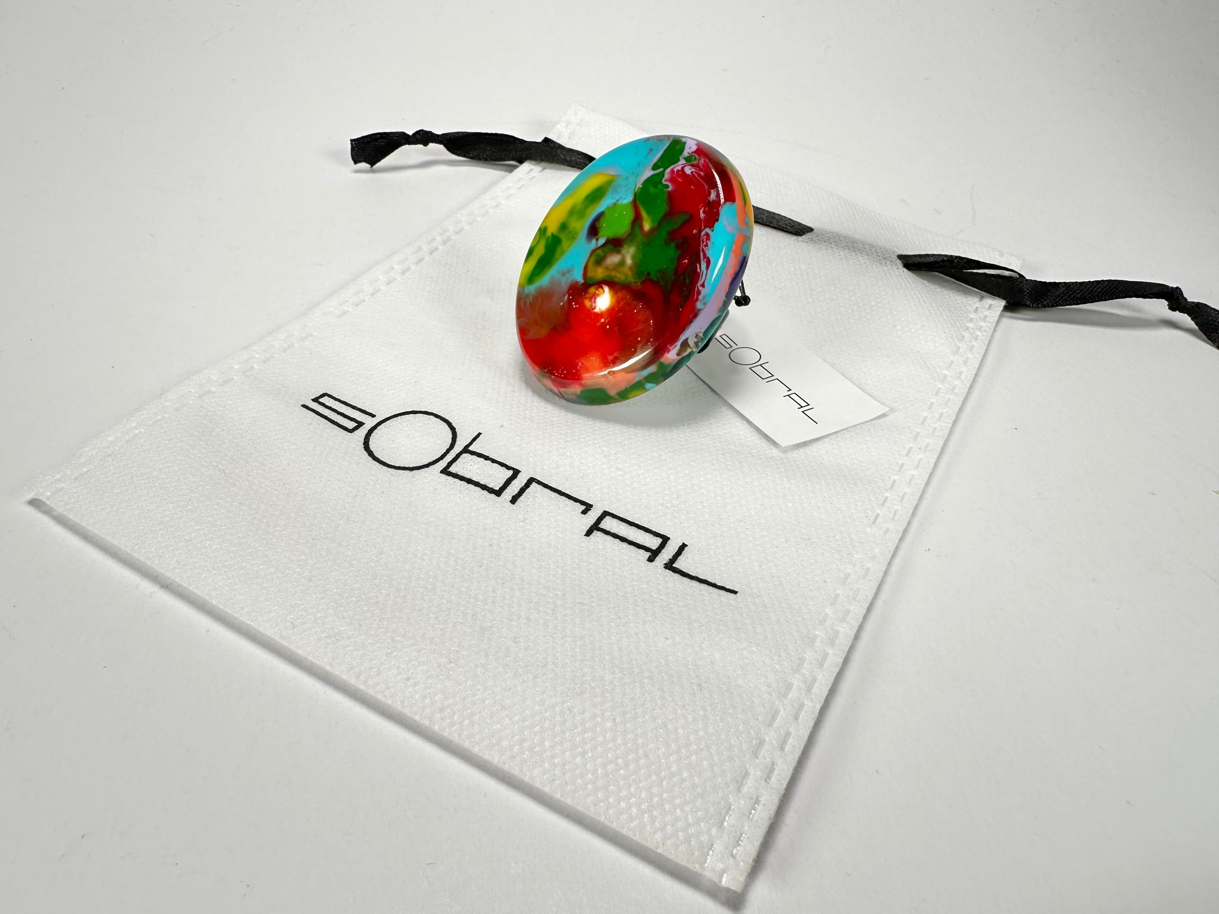 Sobral - Multi-Colour "Munique" K.Polido Resin Ring ( 005145 ) - Size UK S / US 9