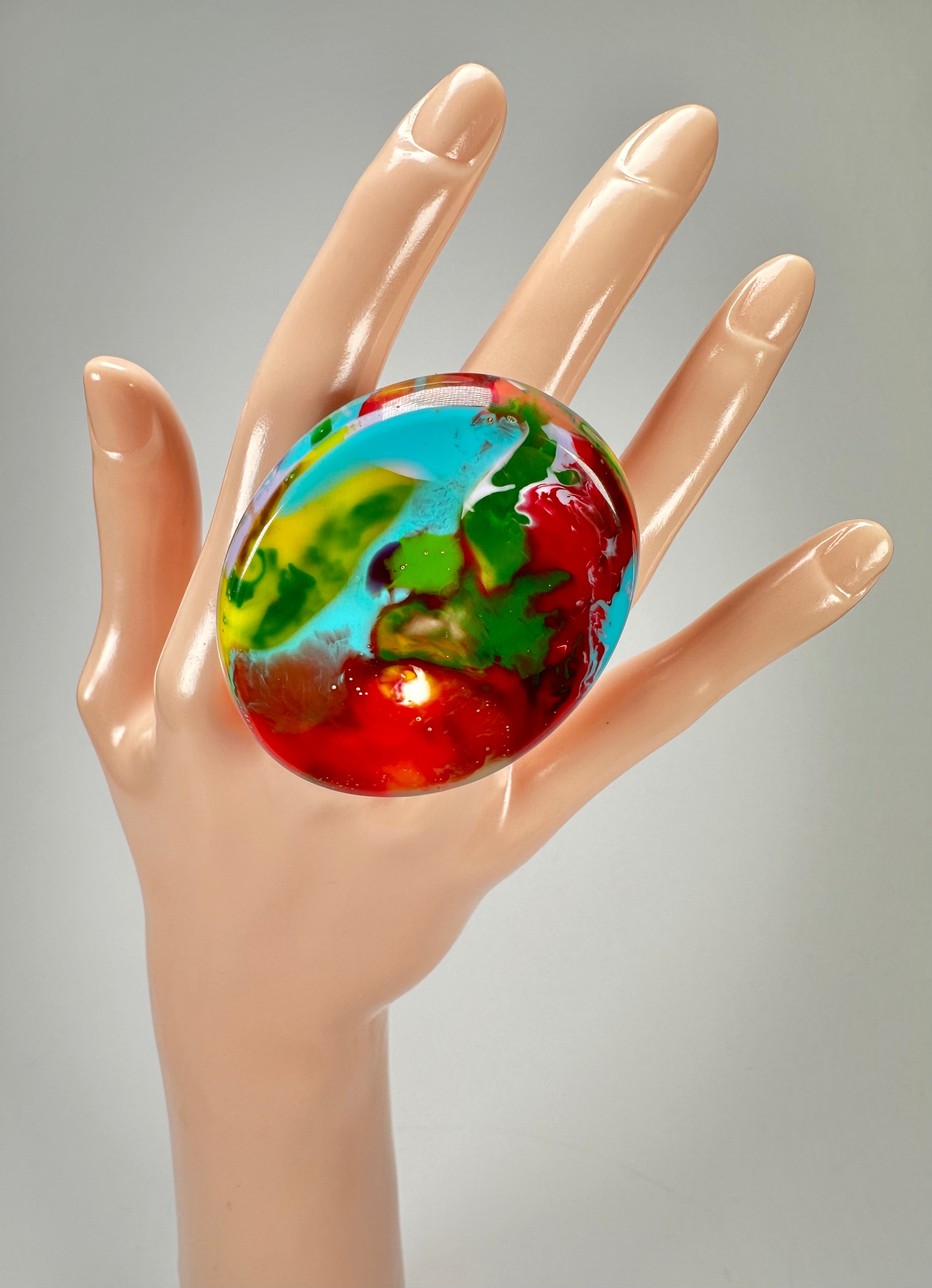 Sobral - Multi-Colour "Munique" K.Polido Resin Ring ( 005145 ) - Size UK S / US 9