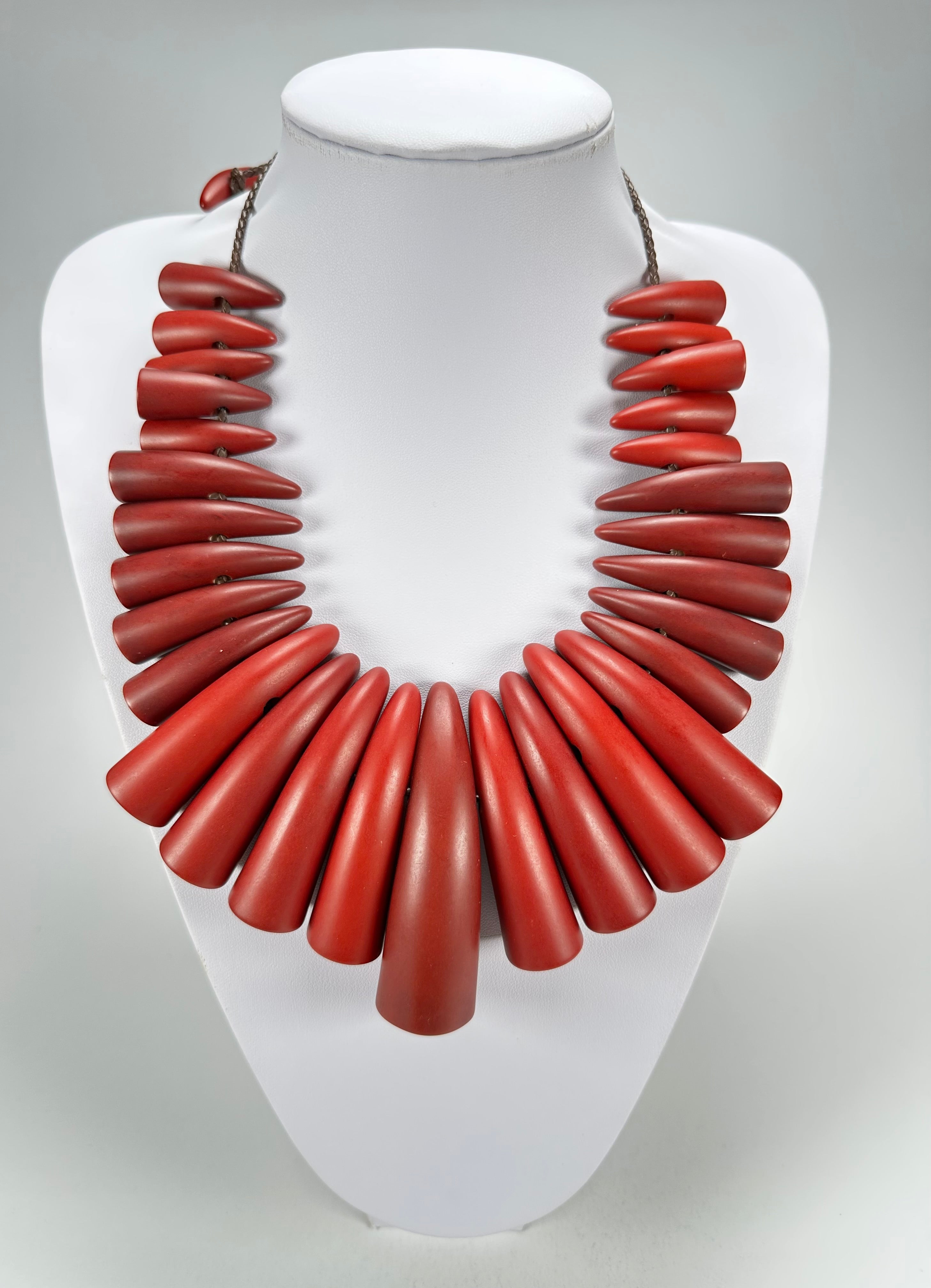 Sobral - "Tusk" Studio Creation Red Mix Resin Necklace ( 000000 )