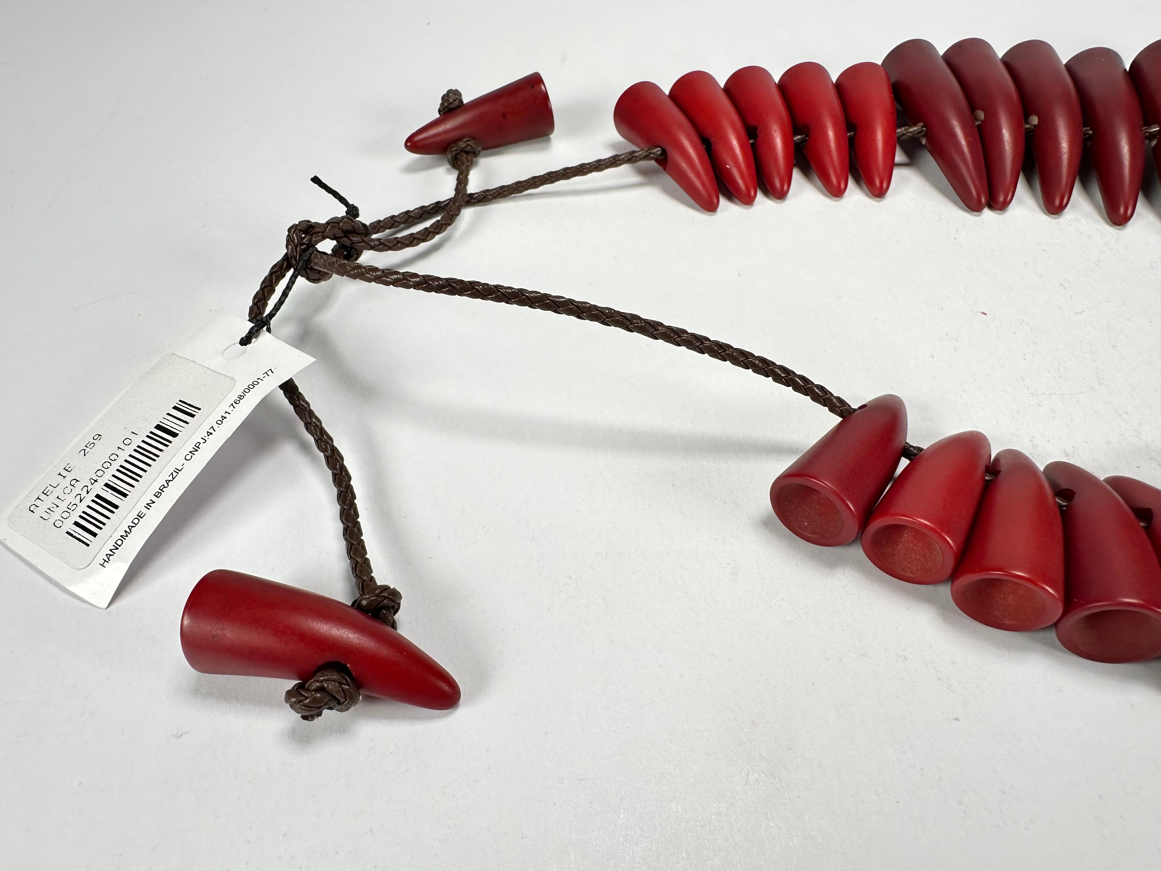 Sobral - "Tusk" Studio Creation Red Mix Resin Necklace ( 000000 )
