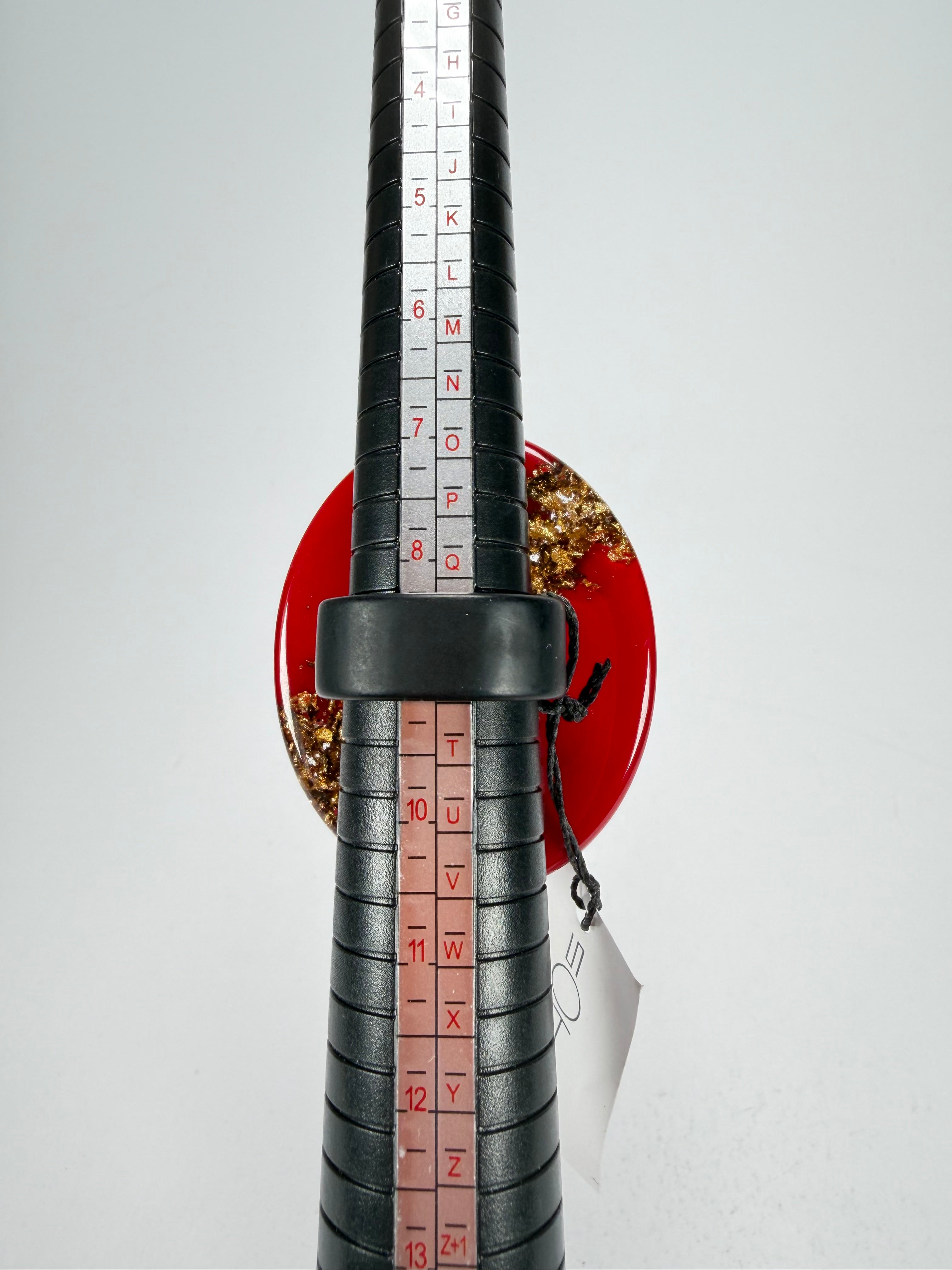 Sobral - Metalique "Munique" Orlando Red Resin Ring ( 005145 ) - Size UK S / US 9