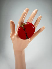 Sobral - Metalique "Munique" Orlando Red Resin Ring ( 005145 ) - Size UK S / US 9