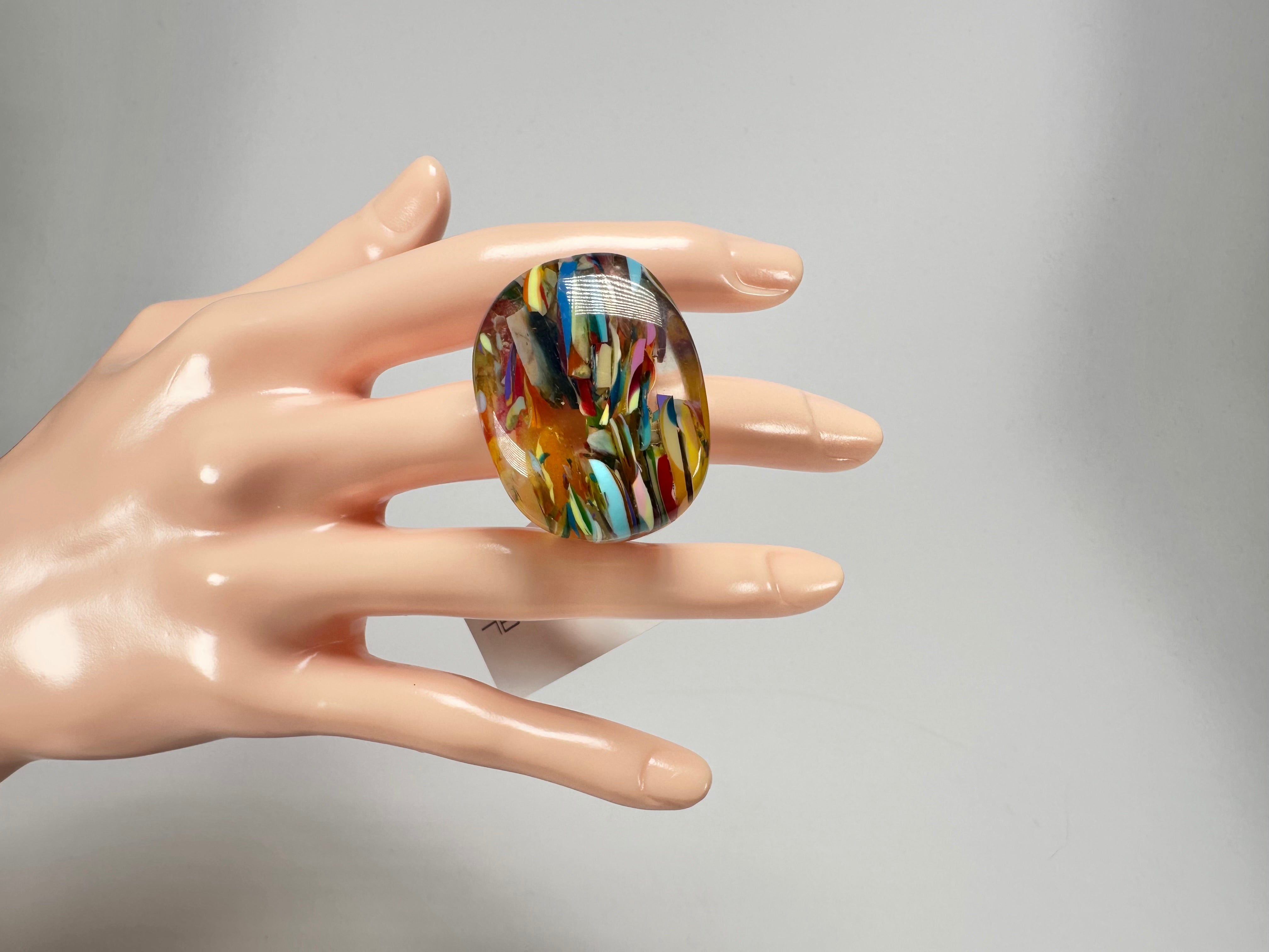 Sobral - Baru "Mares" Resin Ring ( 005417 ) - Size UK P / US 7.5