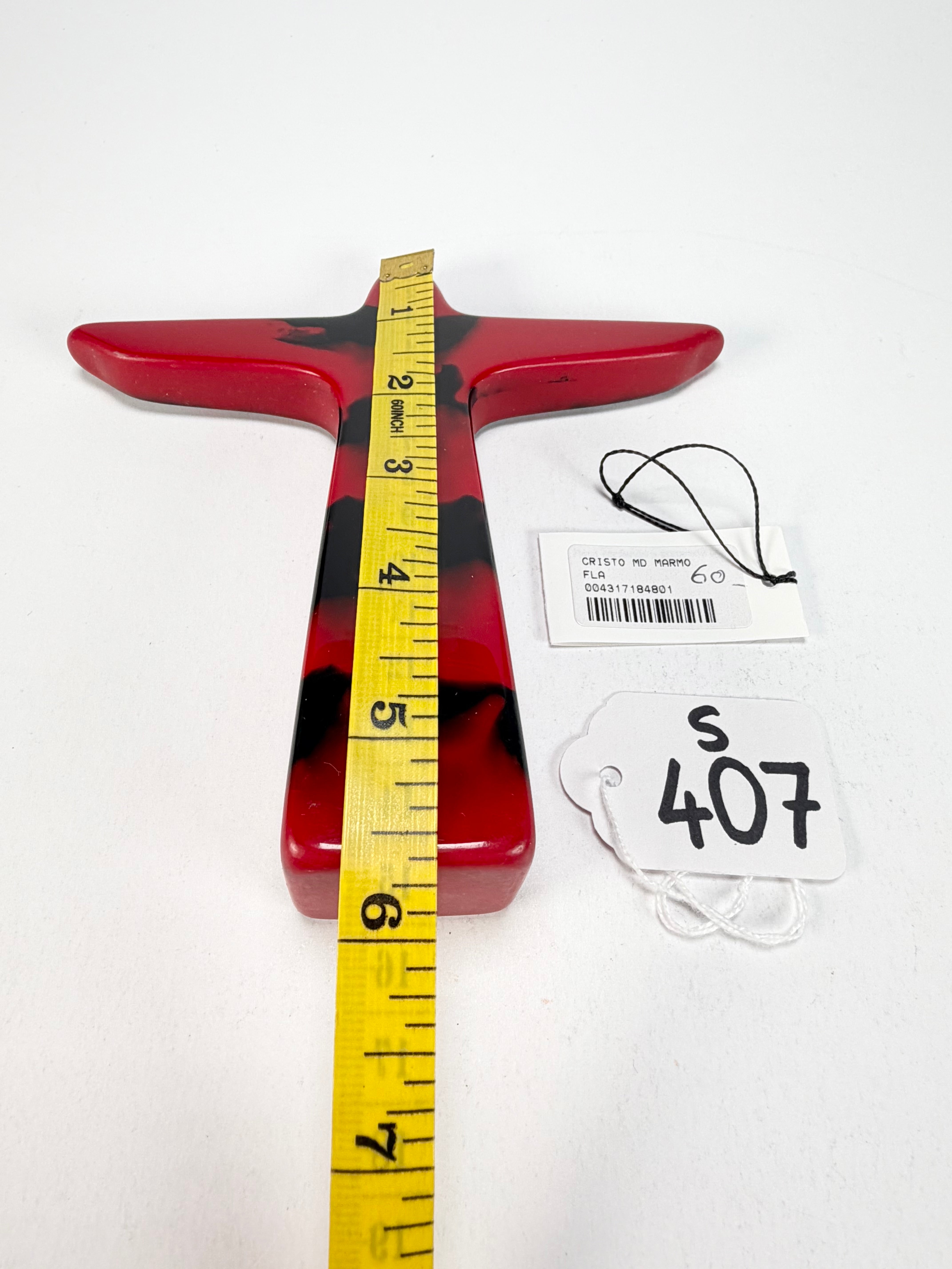 Sobral - Landmark "Cristo" Red & Black Marble Medium 14cm Statue Ornament ( 000000 )