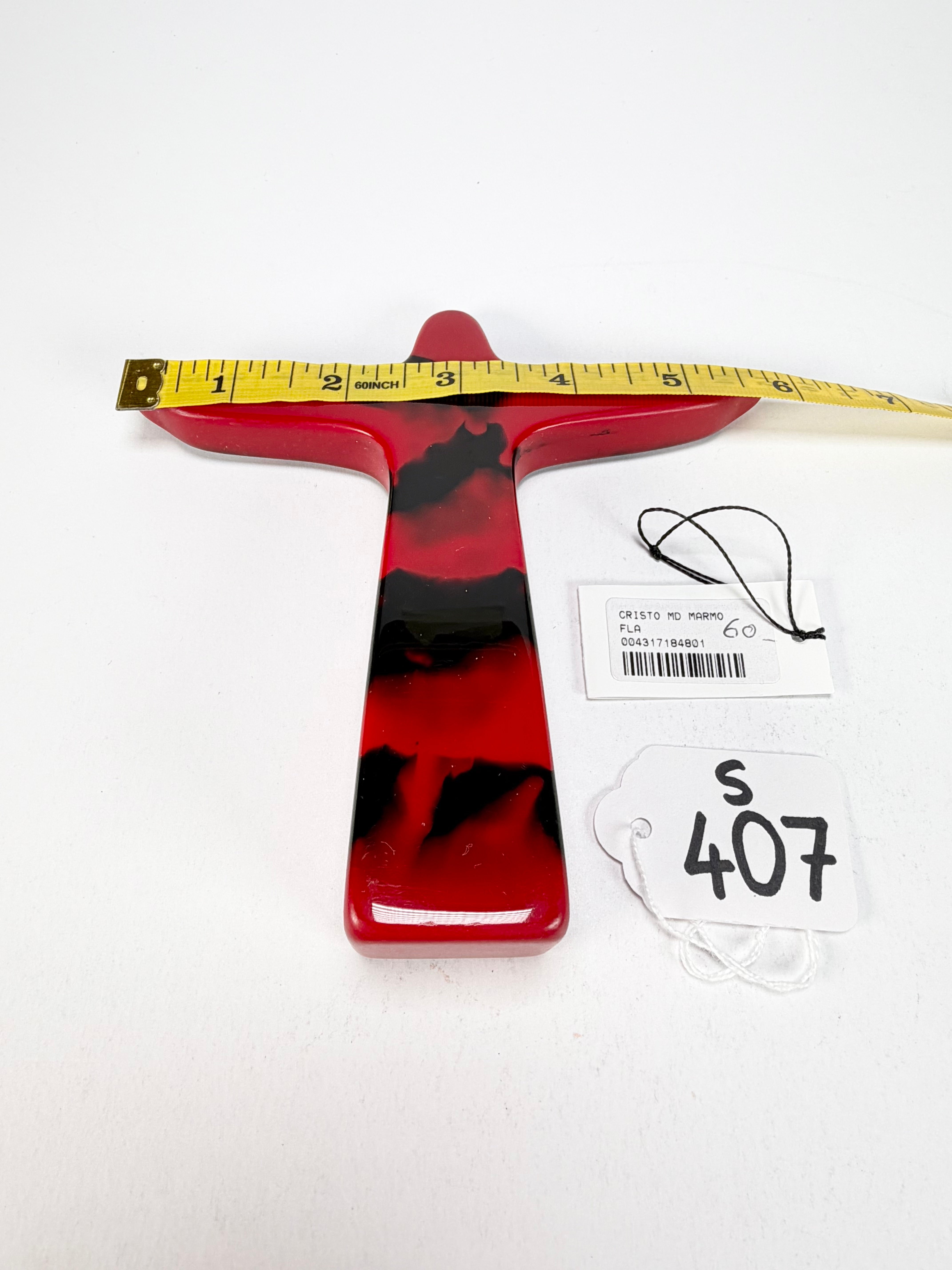 Sobral - Landmark "Cristo" Red & Black Marble Medium 14cm Statue Ornament ( 000000 )