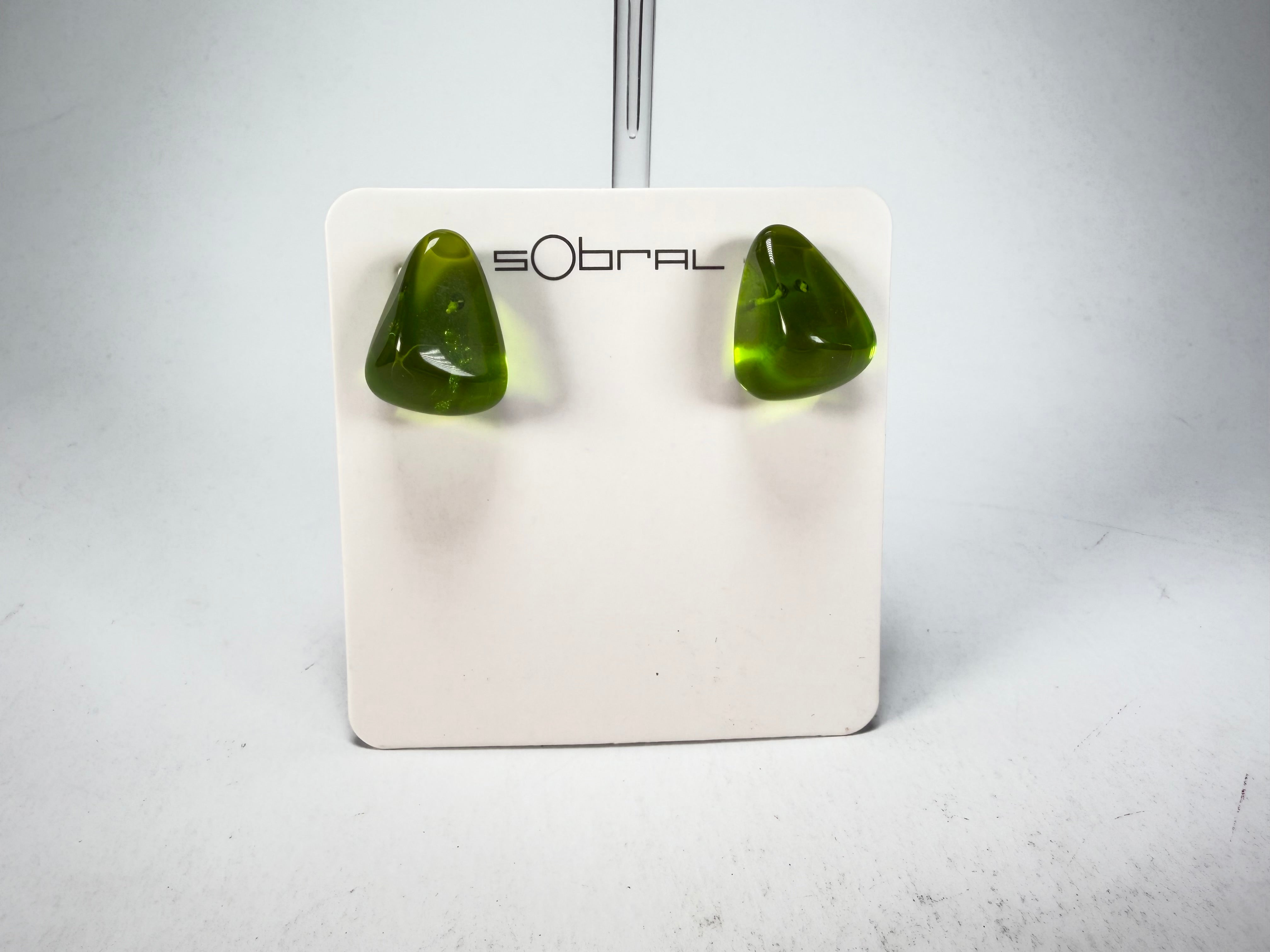 Sobral - Mix 2023 "Pequeno Diamante" Cana Cristal Resin Earrings ( 003600 )