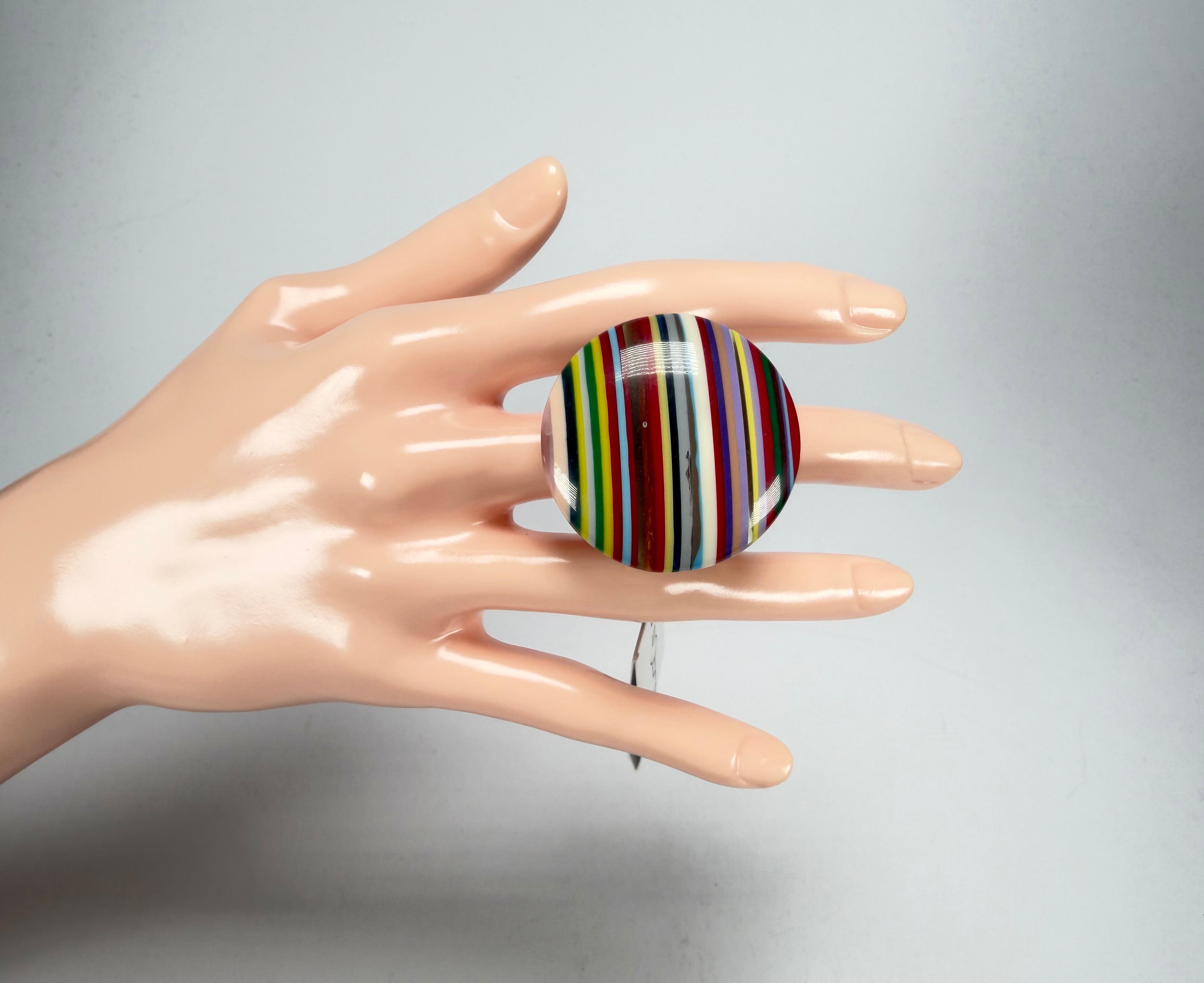 Sobral - Pop Art "Bead Efeitos" Resin Ring ( 004764 ) - Size UK N / US 7