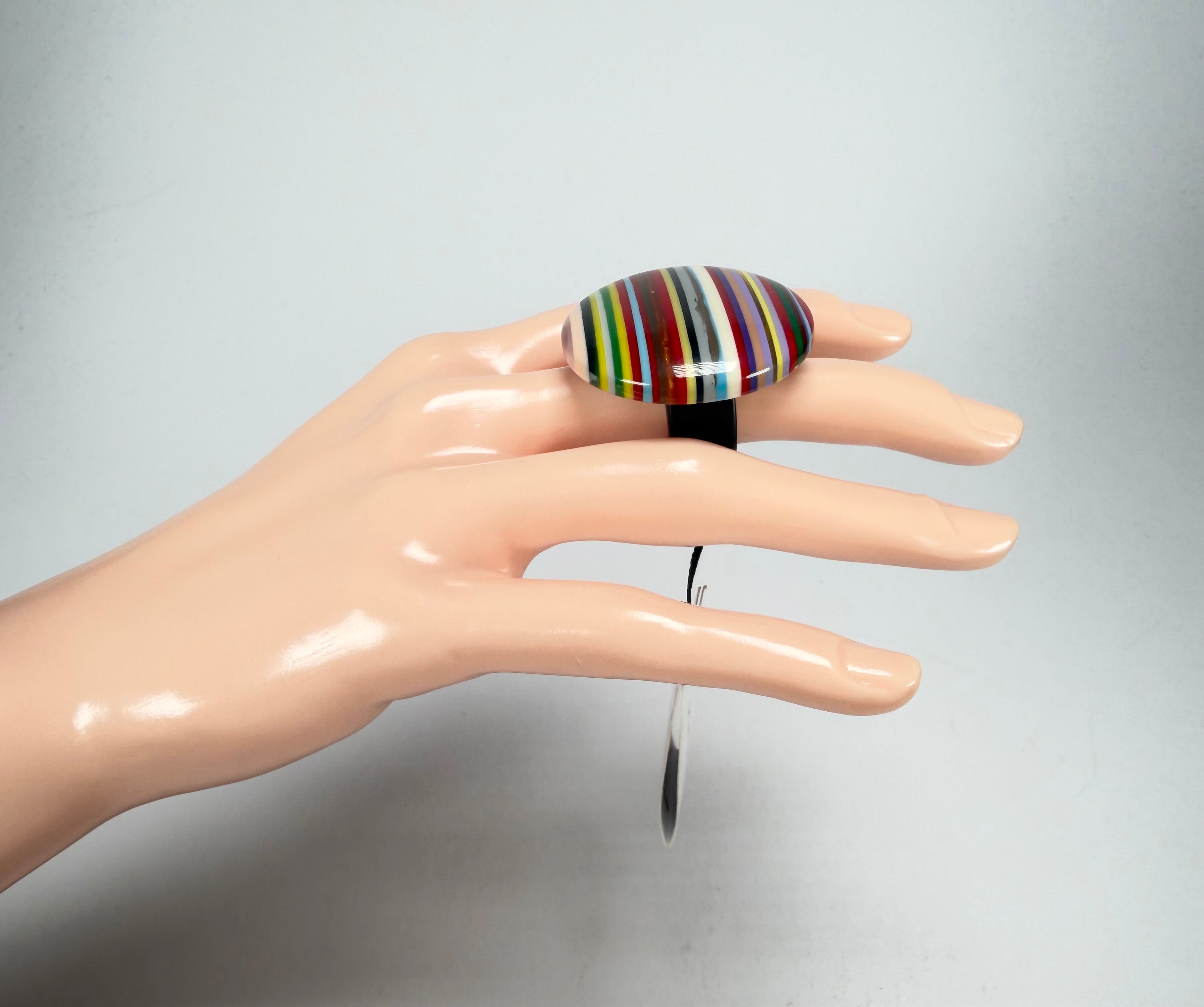 Sobral - Pop Art "Bead Efeitos" Resin Ring ( 004764 ) - Size UK N / US 7