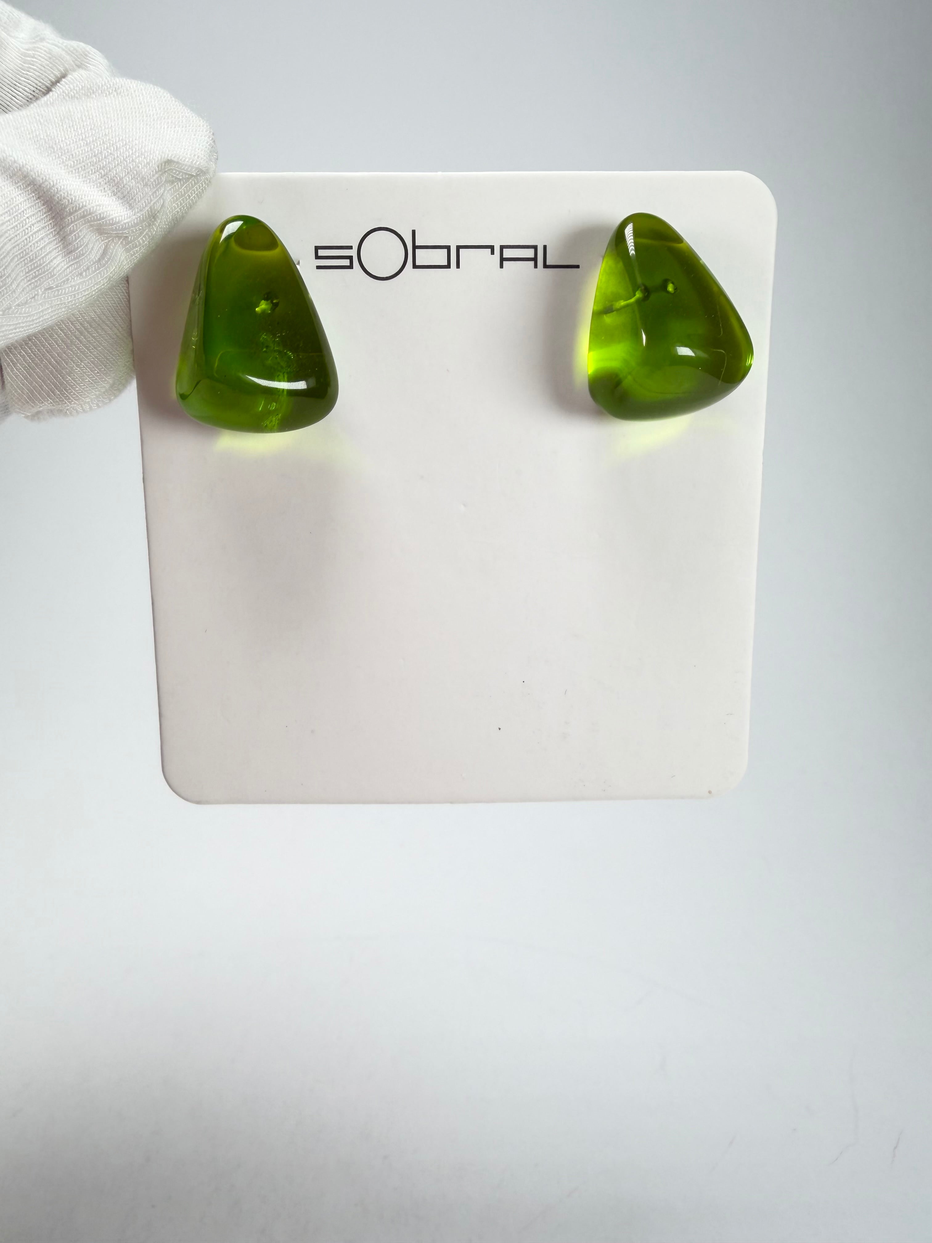 Sobral - Mix 2023 "Pequeno Diamante" Cana Cristal Resin Earrings ( 003600 )