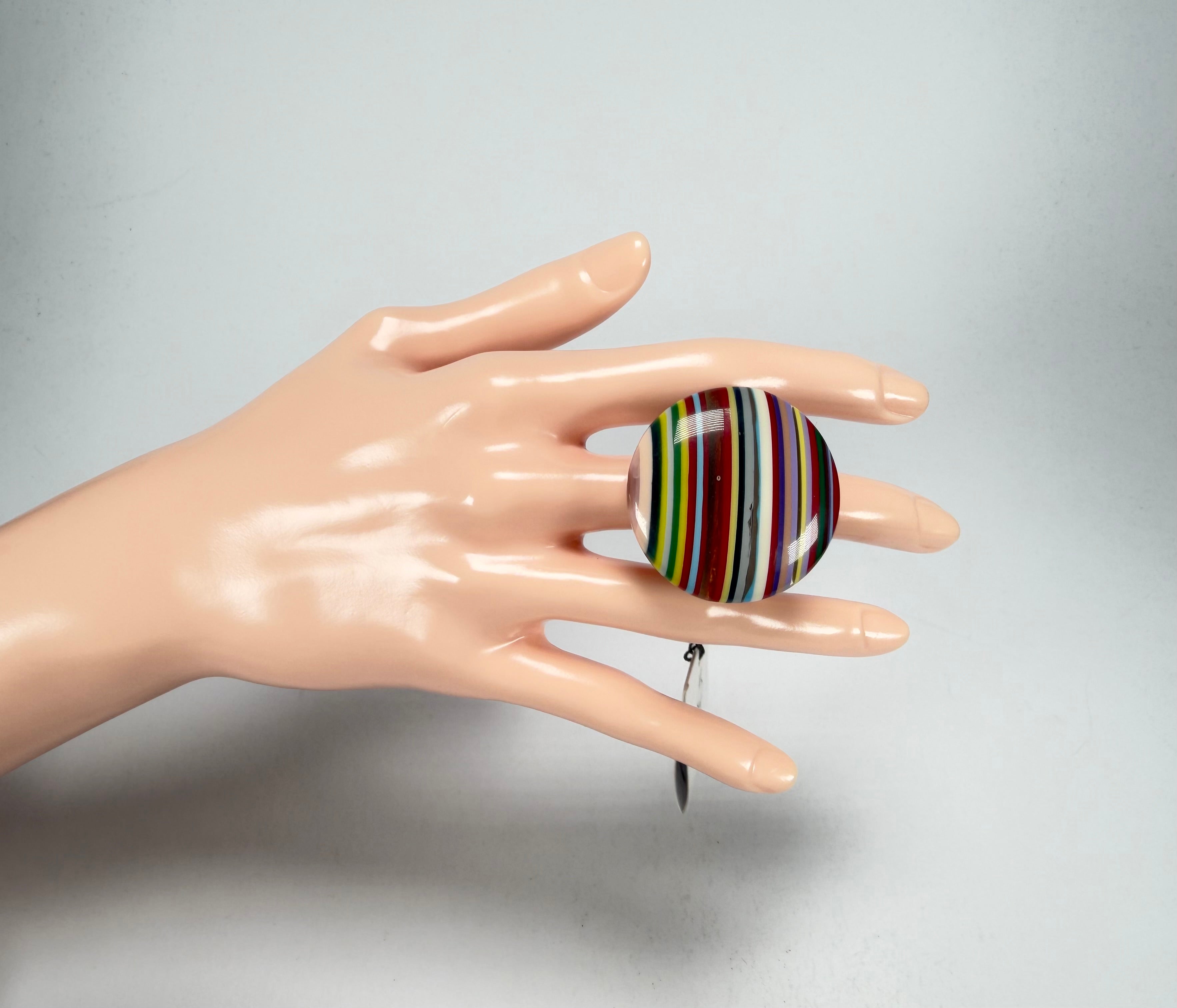 Sobral - Pop Art "Bead Efeitos" Resin Ring ( 004764 ) - Size UK N / US 7
