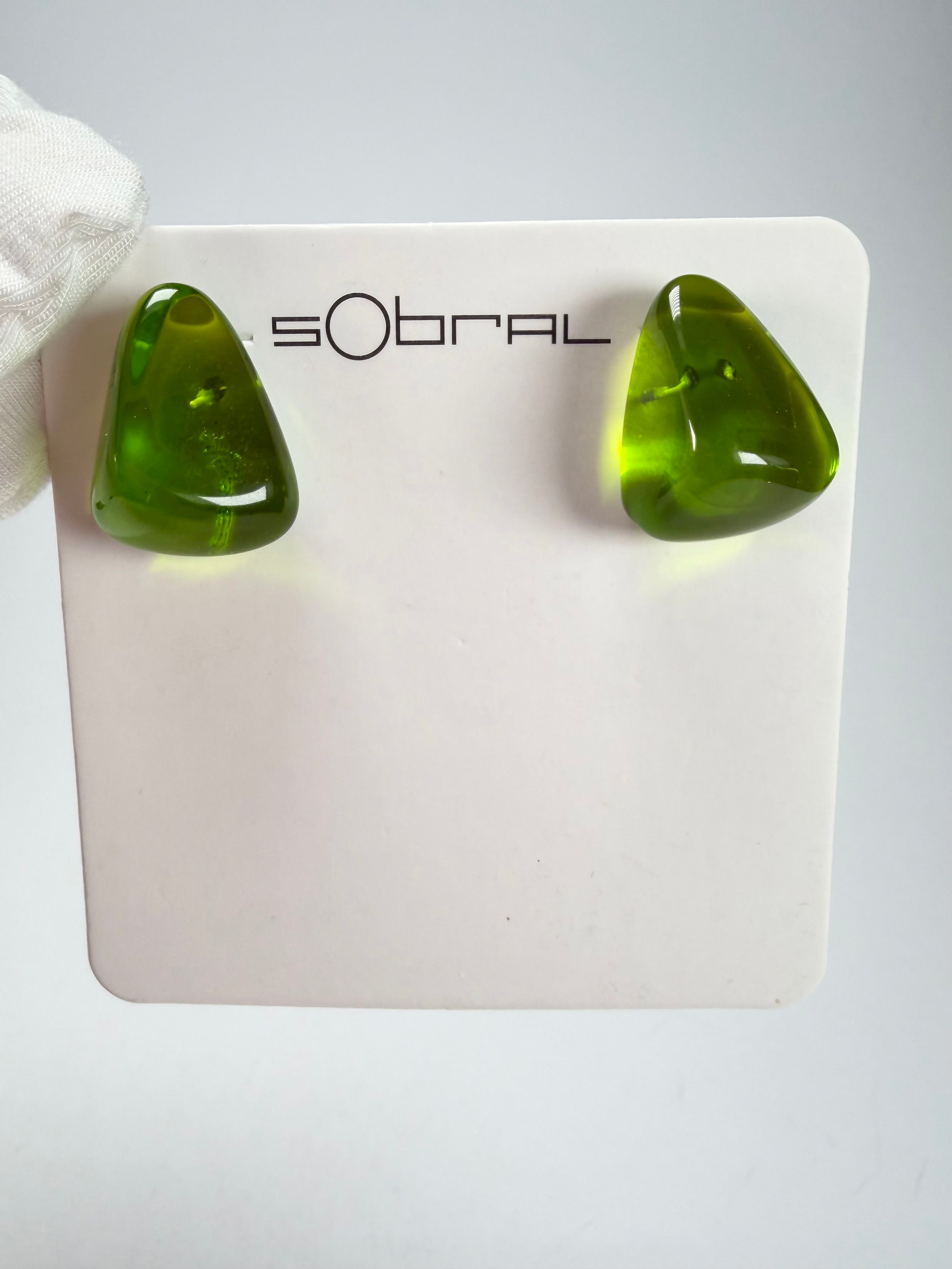 Sobral - Mix 2023 "Pequeno Diamante" Cana Cristal Resin Earrings ( 003600 )