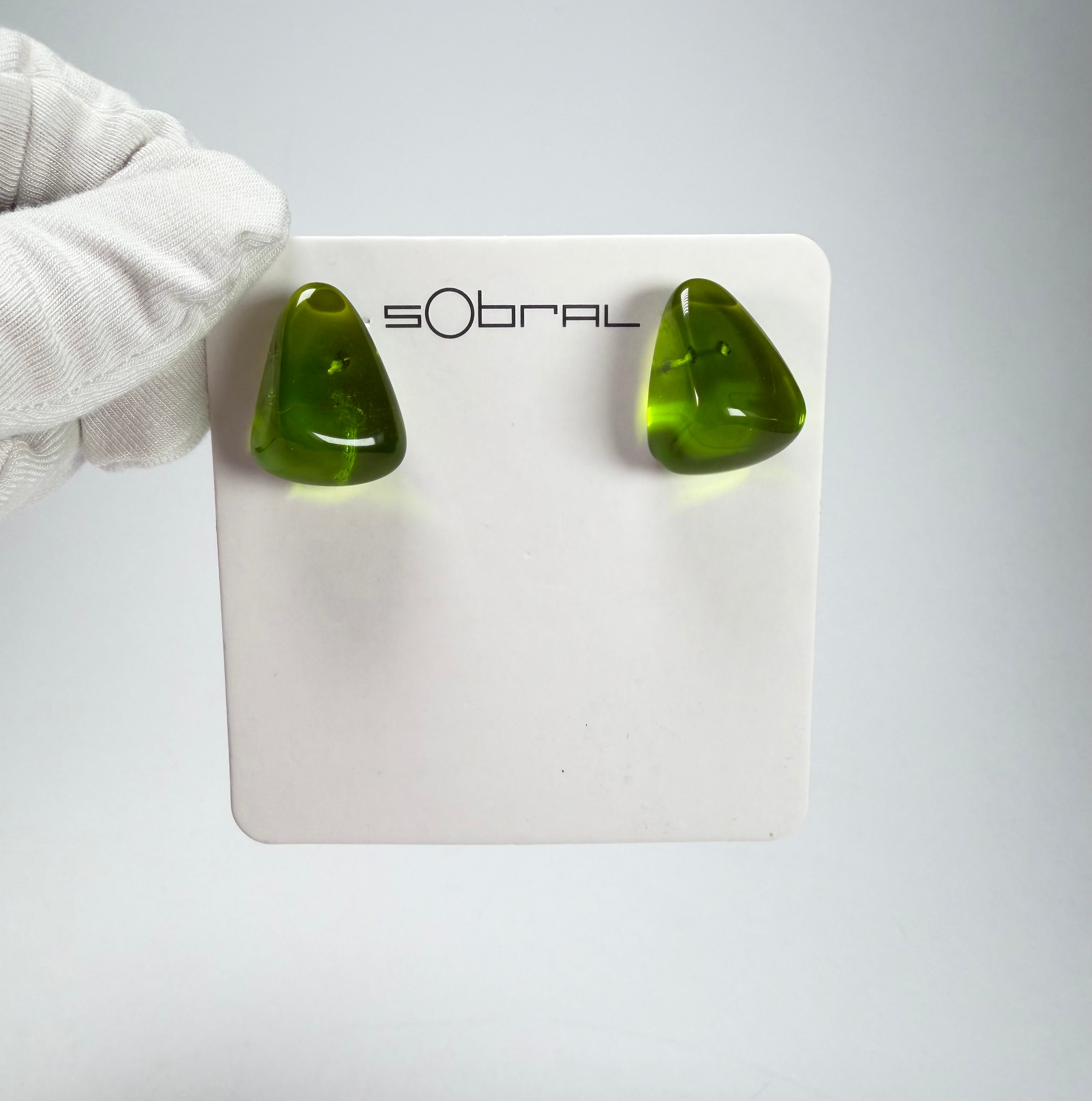 Sobral - Mix 2023 "Pequeno Diamante" Cana Cristal Resin Earrings ( 003600 )