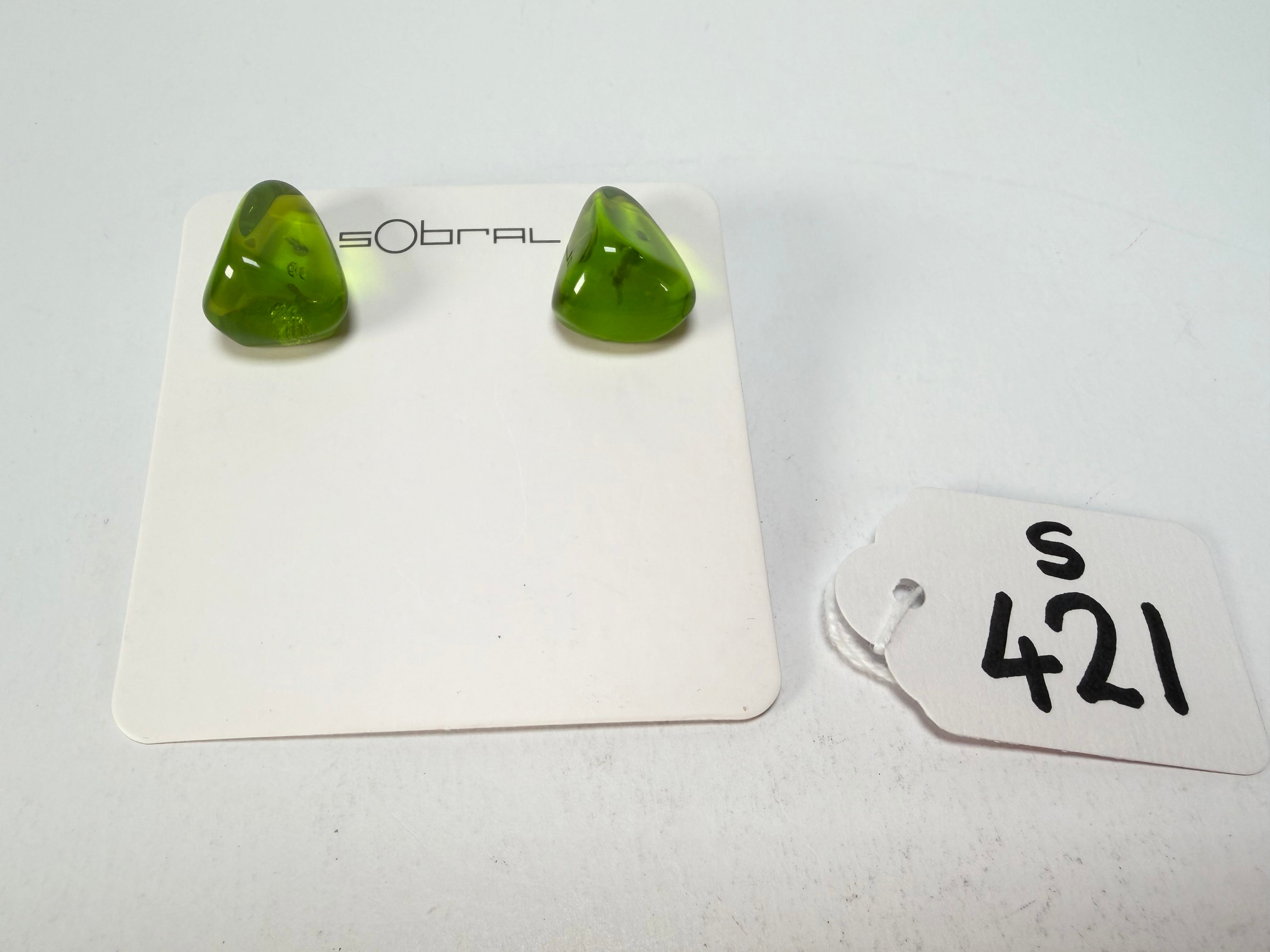 Sobral - Mix 2023 "Pequeno Diamante" Cana Cristal Resin Earrings ( 003600 )