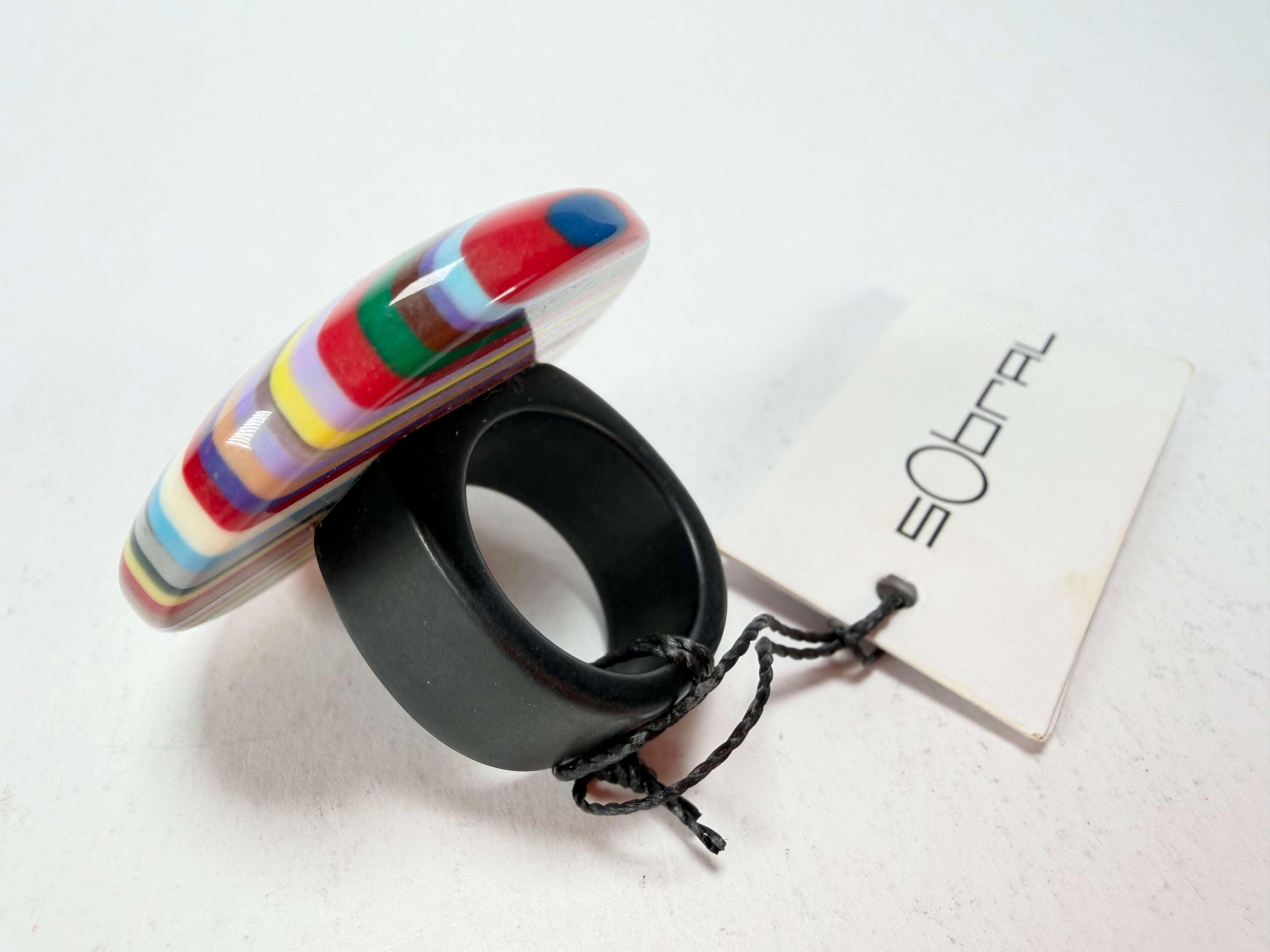 Sobral - Pop Art "Bead Efeitos" Resin Ring ( 004764 ) - Size UK N / US 7