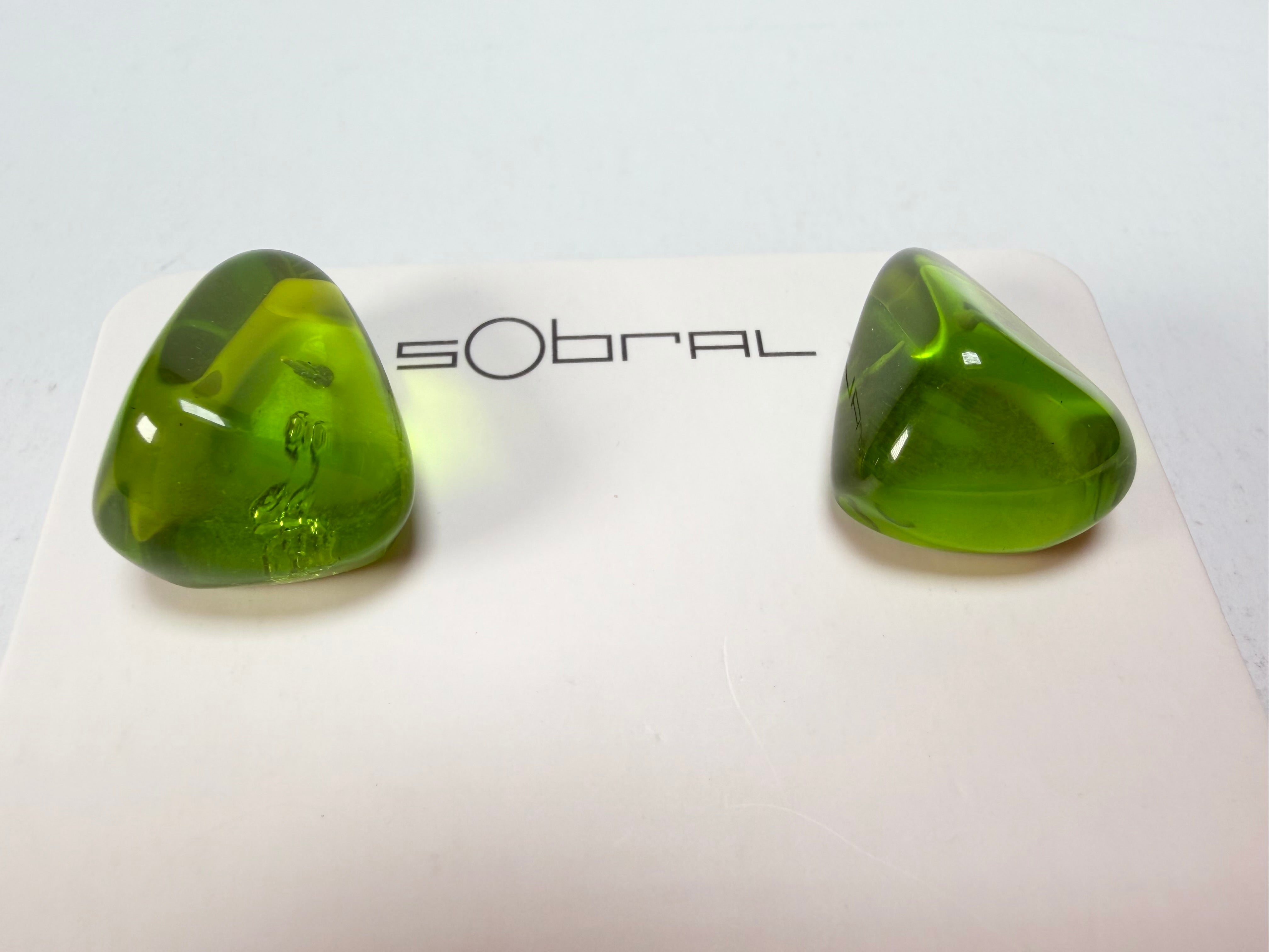 Sobral - Mix 2023 "Pequeno Diamante" Cana Cristal Resin Earrings ( 003600 )