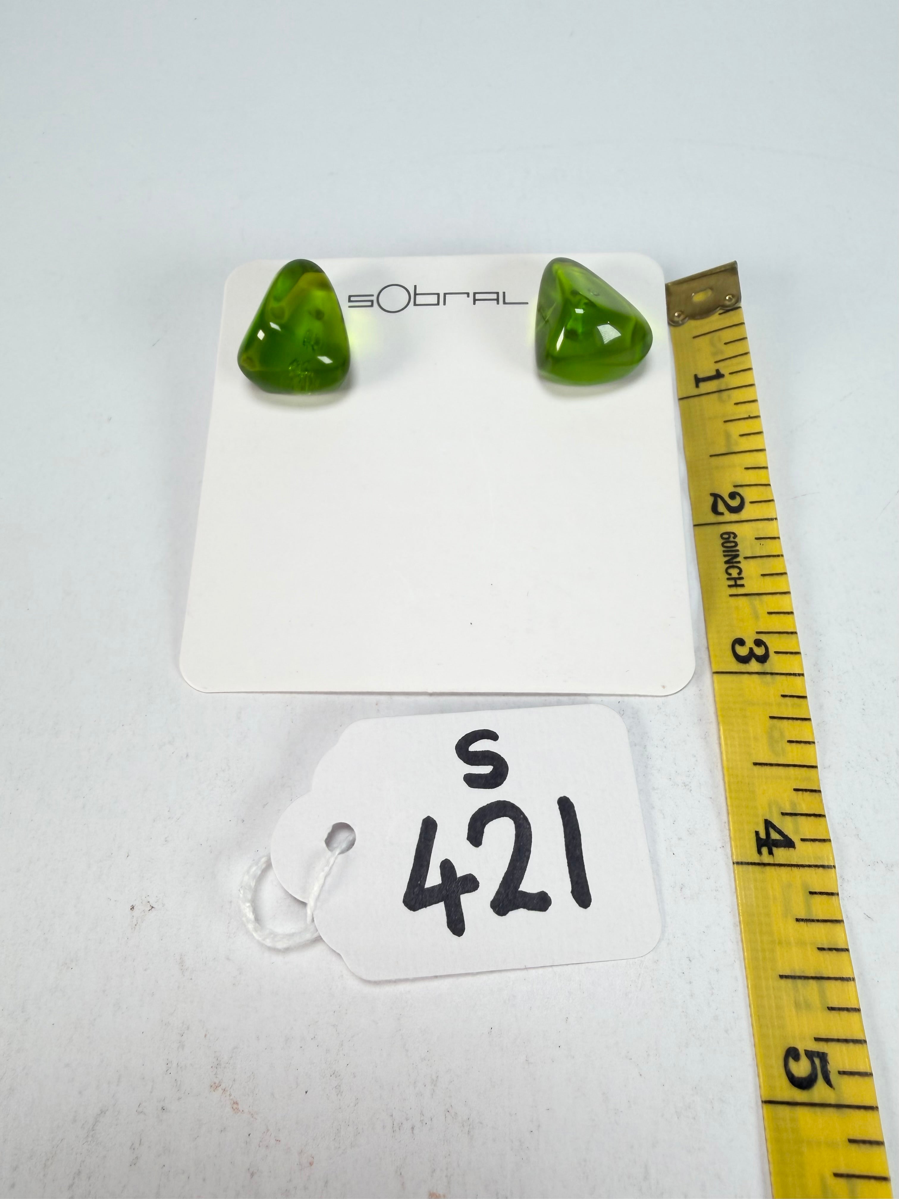 Sobral - Mix 2023 "Pequeno Diamante" Cana Cristal Resin Earrings ( 003600 )
