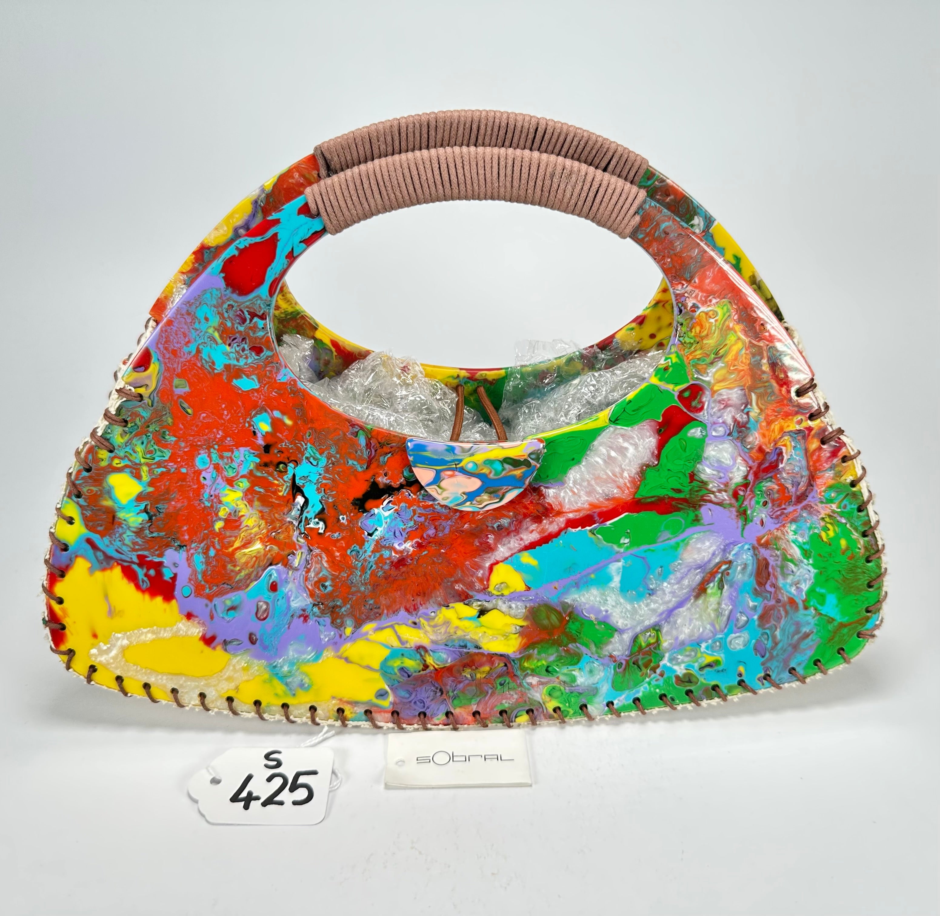 Sobral - Multi-Colour "Retro " Pollock Resin Handbag ( 005315 )